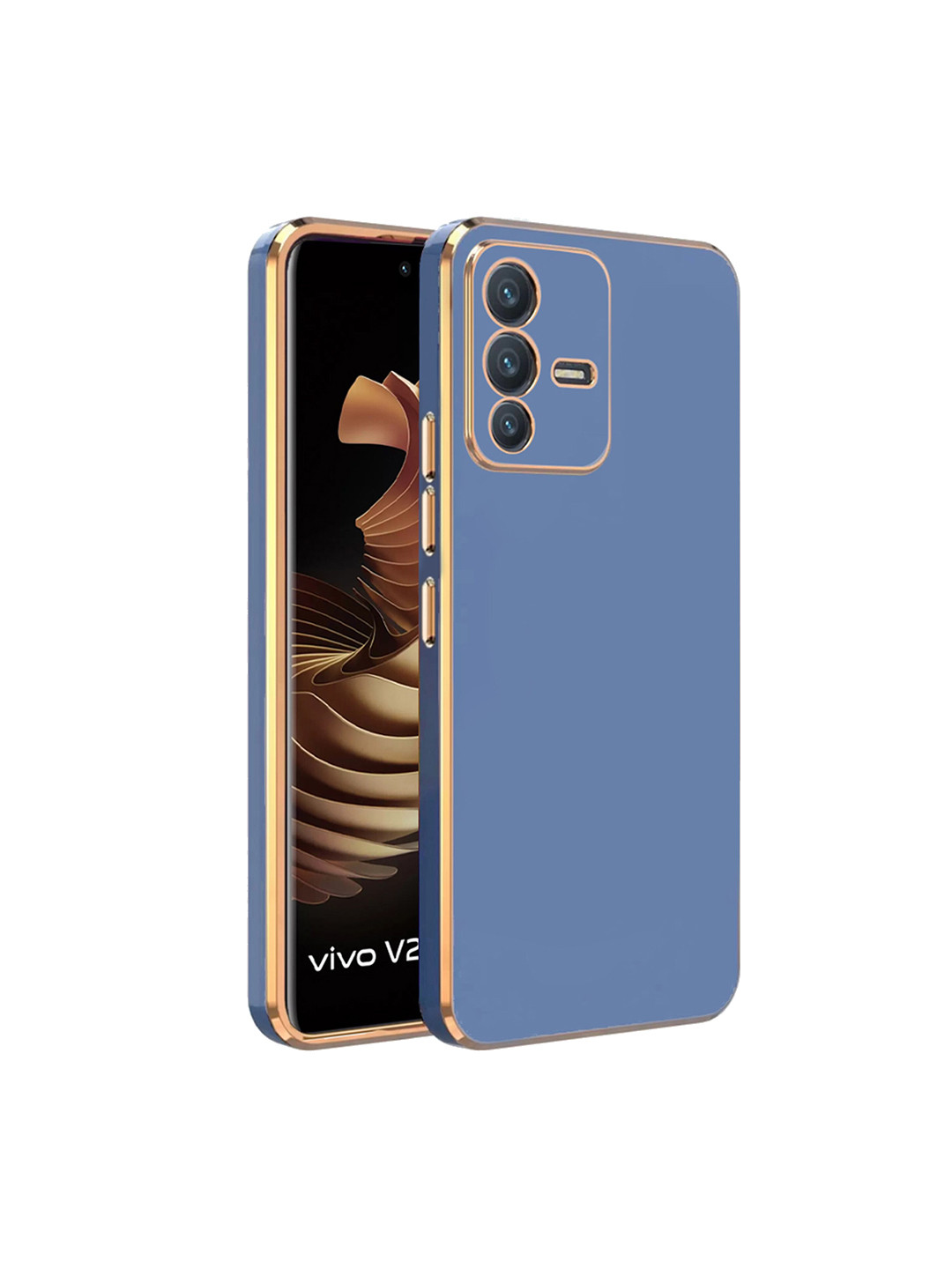 

KARWAN Electroplated Chrome 6D Vivo S12 Phone Back Cover, Blue