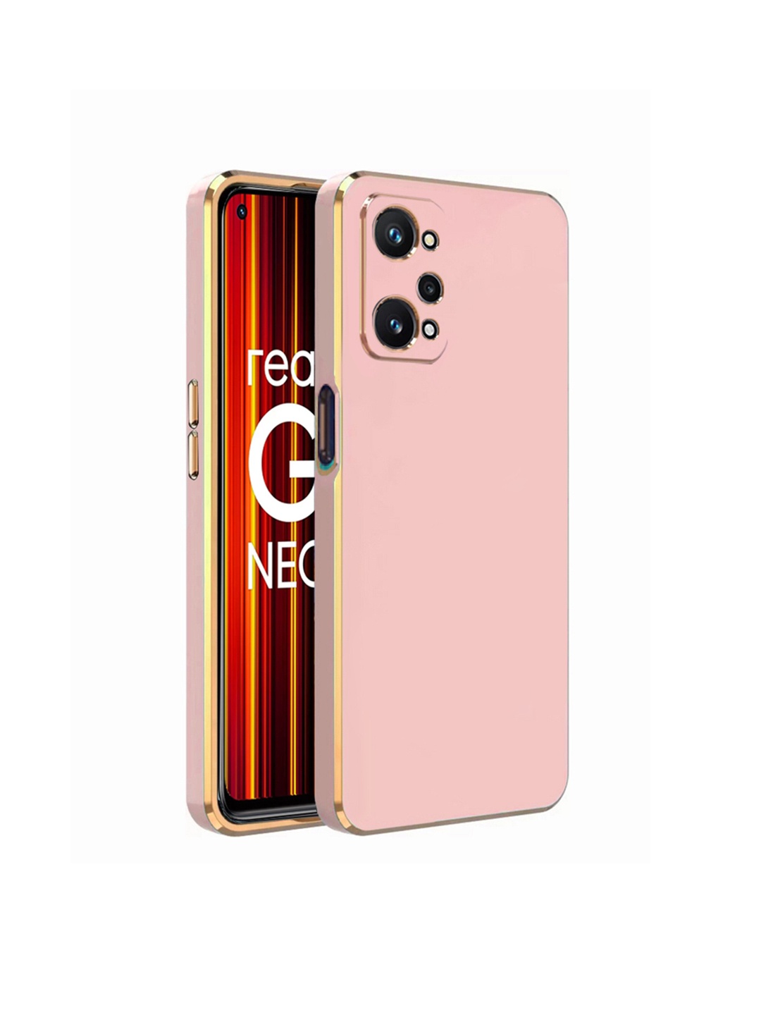 

Karwan Electroplated Chrome 6D Realme GT NEO 3T Phone Back Cover, Pink