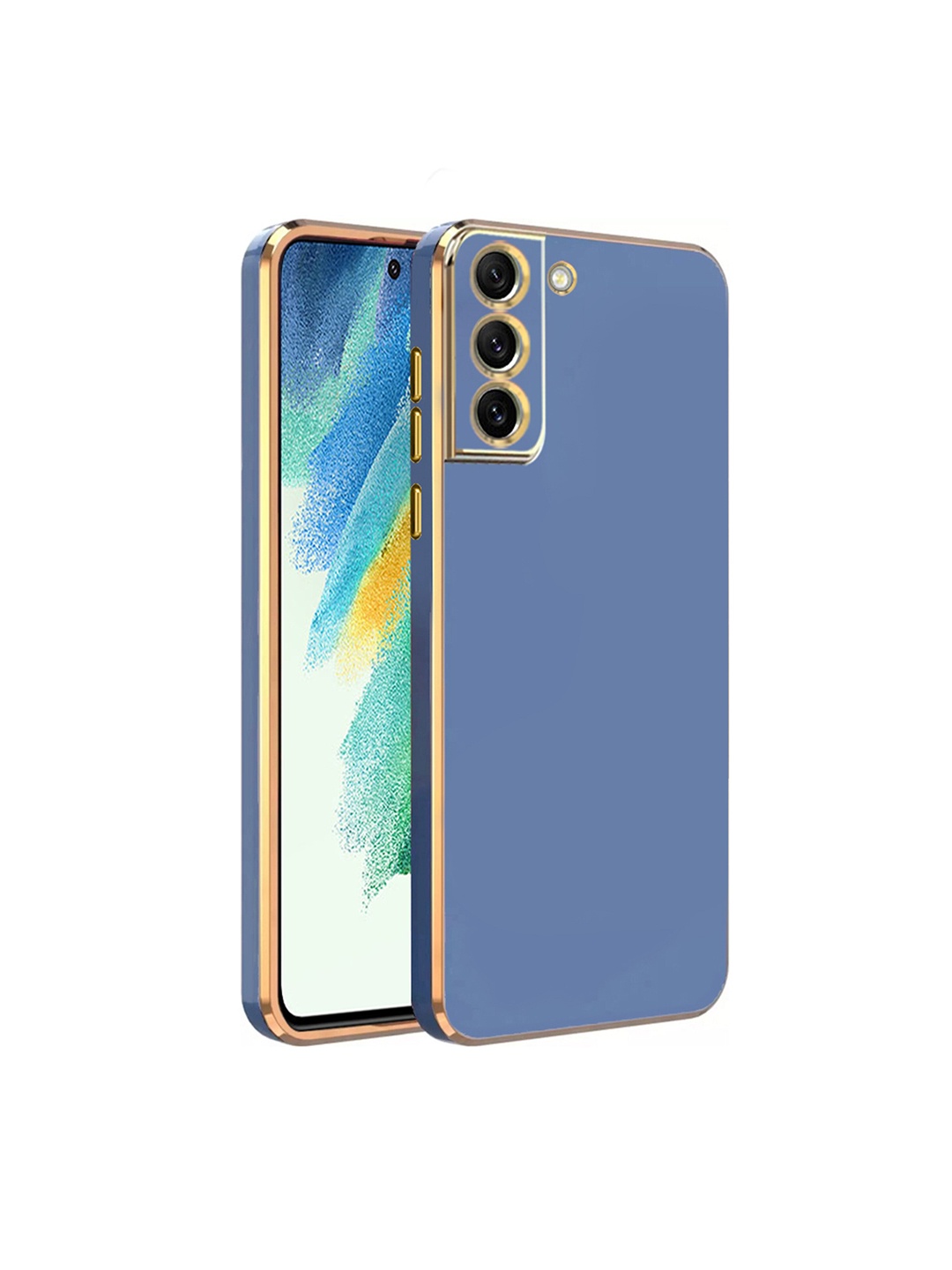 

KARWAN Electroplated Chrome 6D Samsung Galaxy S21FE Phone Back Cover, Blue