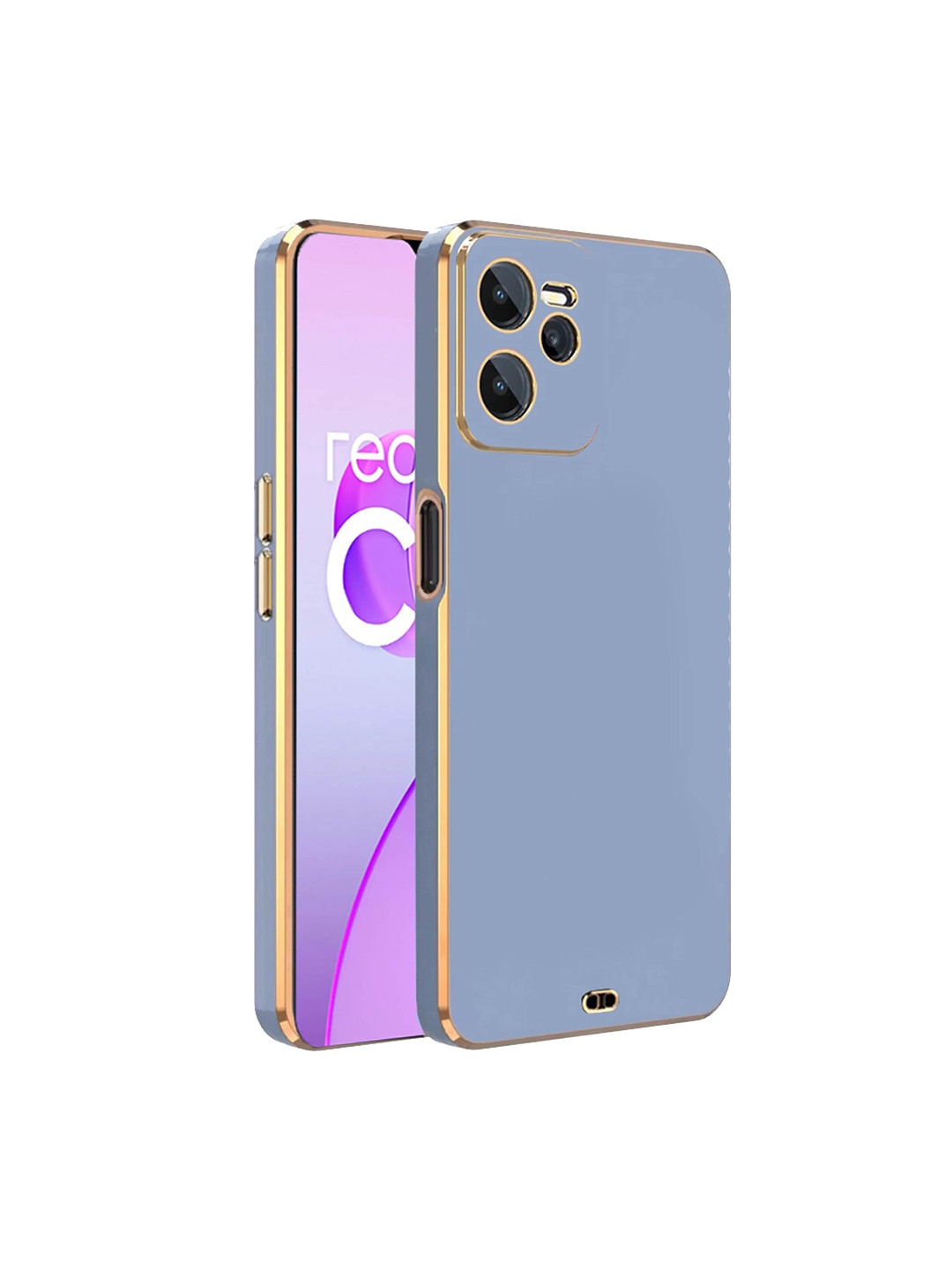 

Karwan Blue Electroplated Chrome 6D Realme C35 Back Cover