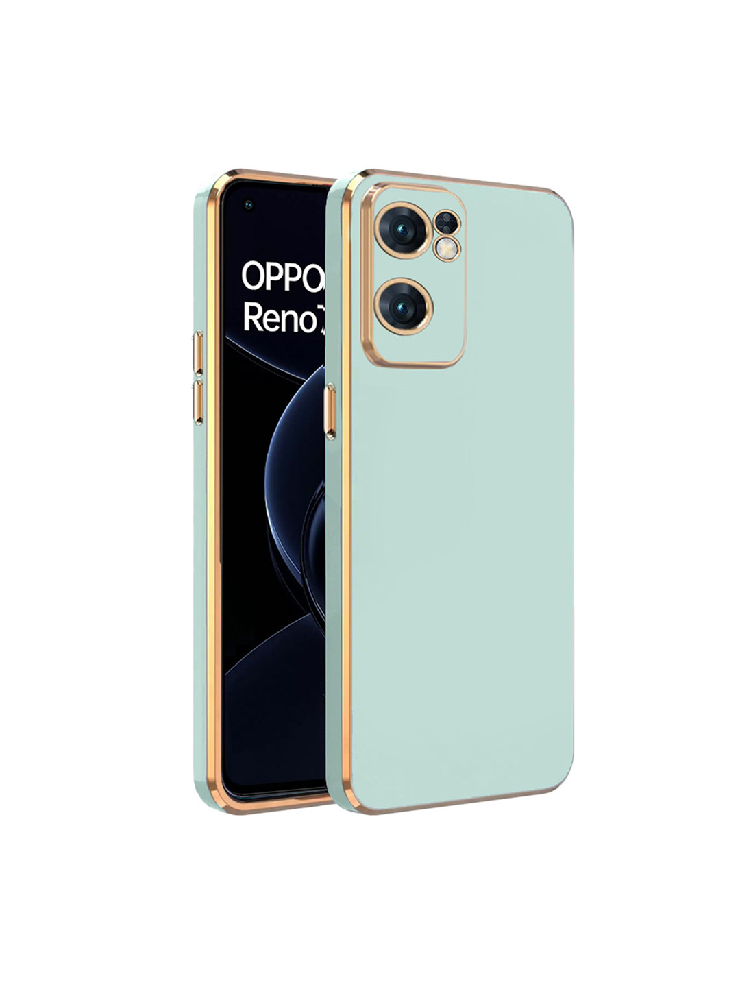 

Karwan Electroplated Chrome 6D Oppo RENO 7 Phone Back Cover, Green
