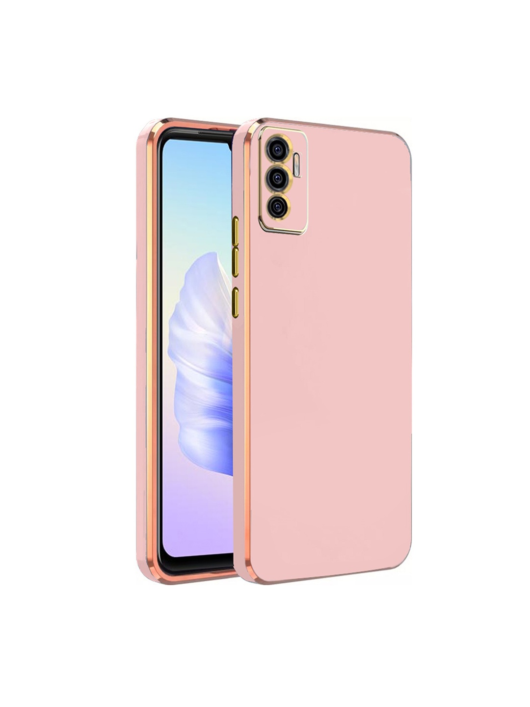 

Karwan Electroplated Chrome 6D Vivo V23E Back Cover, Pink