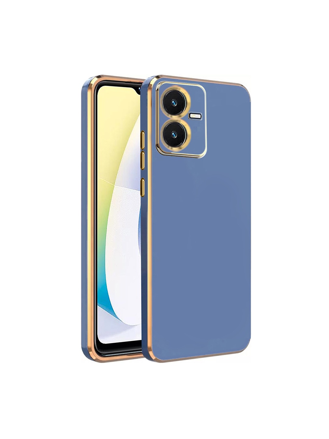 

Karwan Electroplated Chrome 6D Vivo Y22S Phone Back Cover, Blue