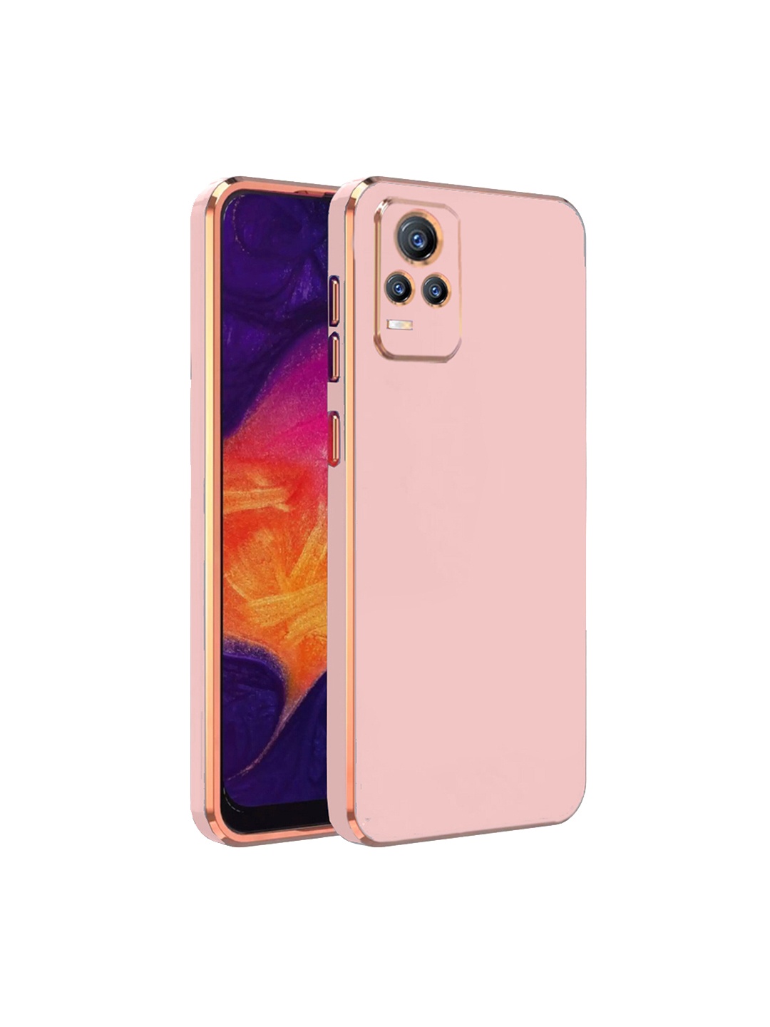 

Karwan Electroplated Chrome 6D Vivo Y73 4G Phone Back Cover, Pink