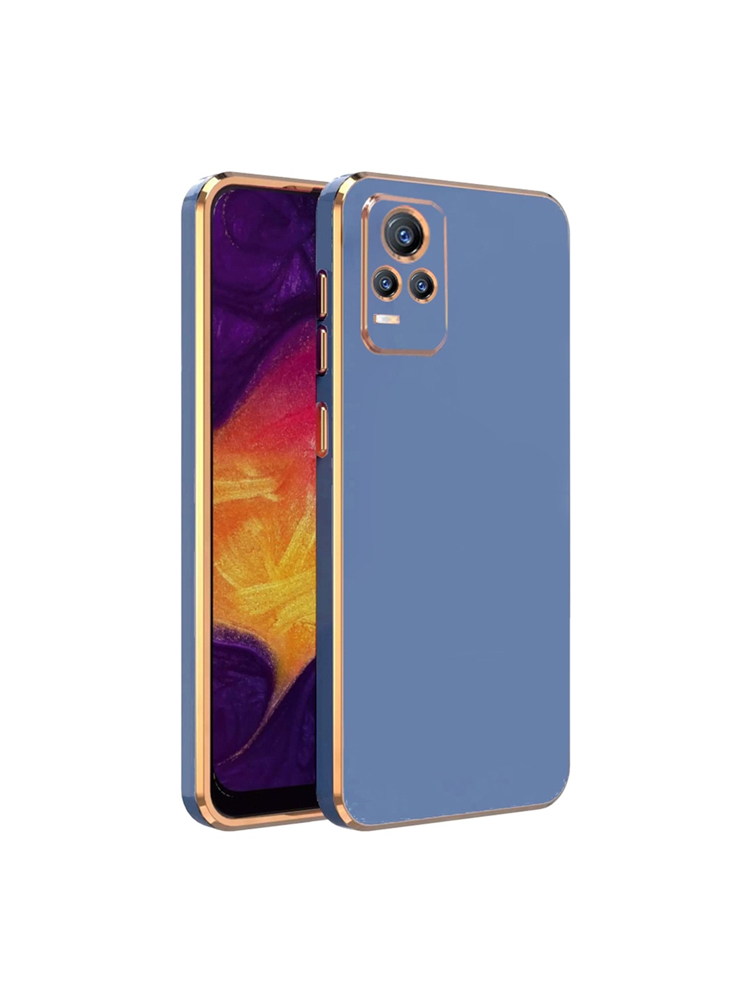 

Karwan Electroplated Chrome 6D Vivo V21E 4G Phone Back Cover, Blue