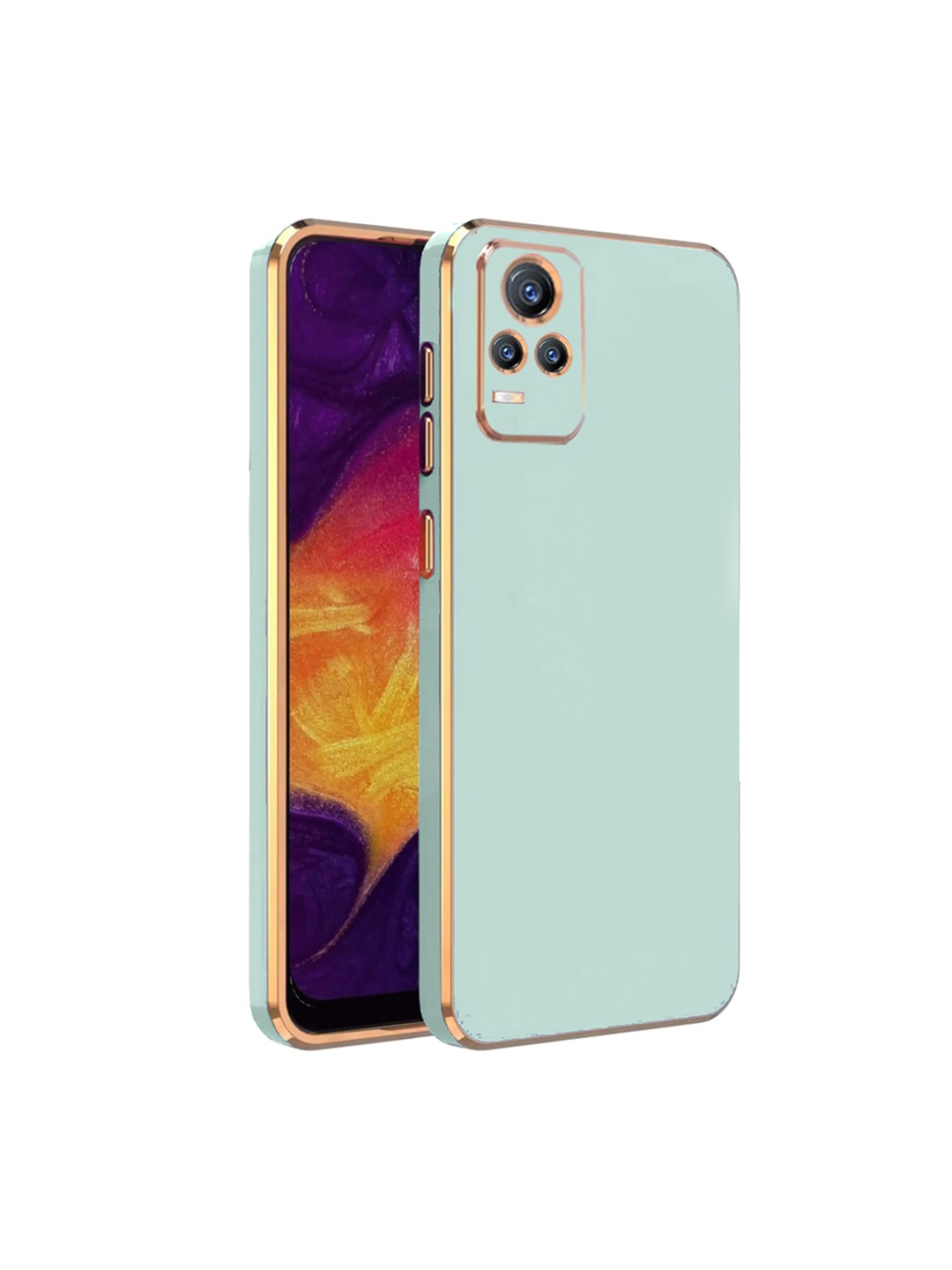 

KARWAN Electroplated Chrome 6D Vivo V21E 4G Phone Back Cover, Green