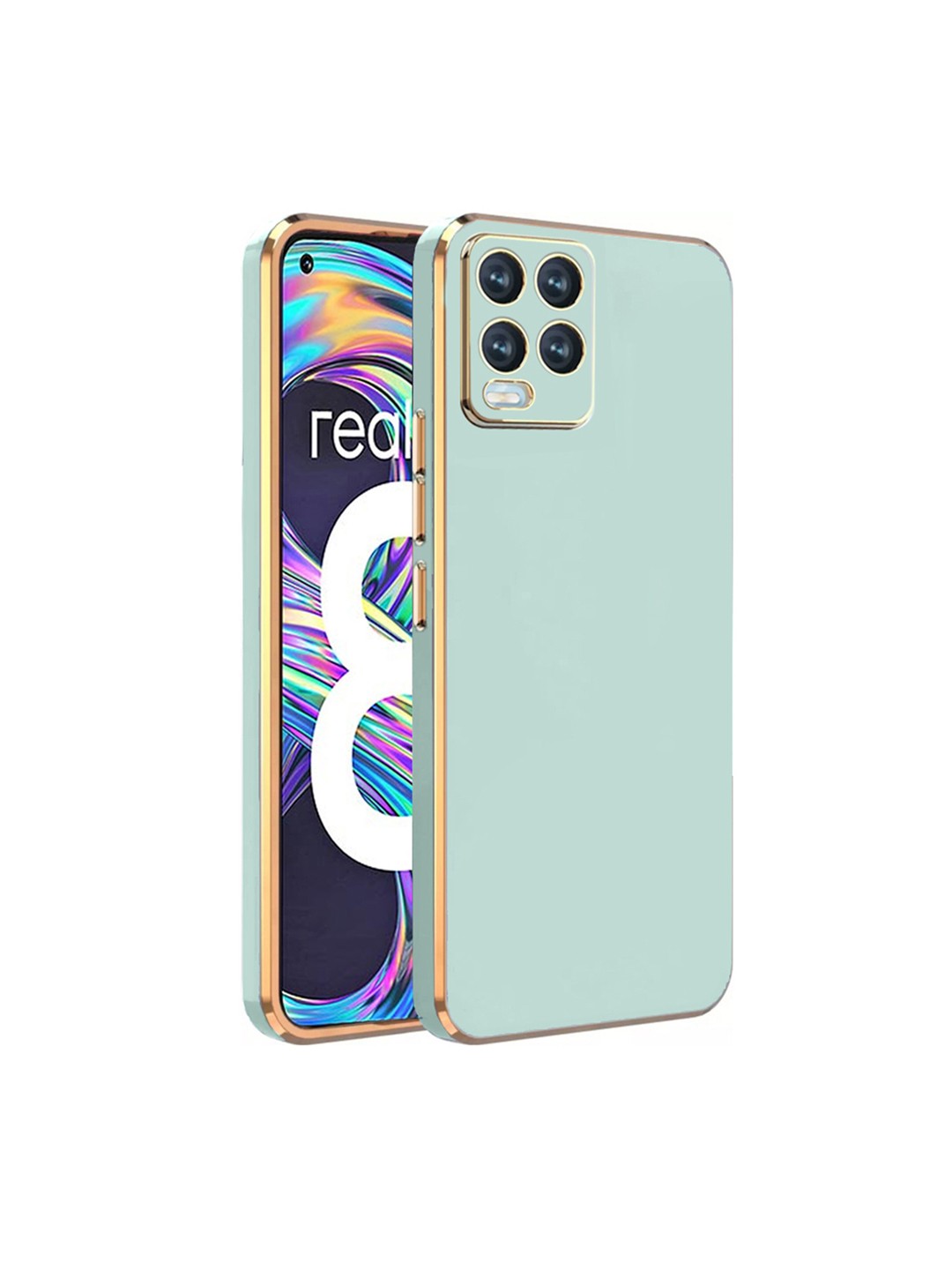 

Karwan Electroplated Chrome 6D Realme 8 4G Phone Back Cover, Green