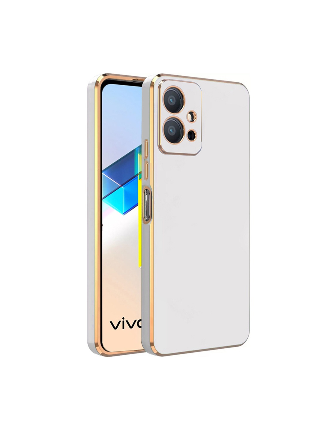 

Karwan Electroplated Chrome 6D Vivo Y75 4G Phone Back Cover, White
