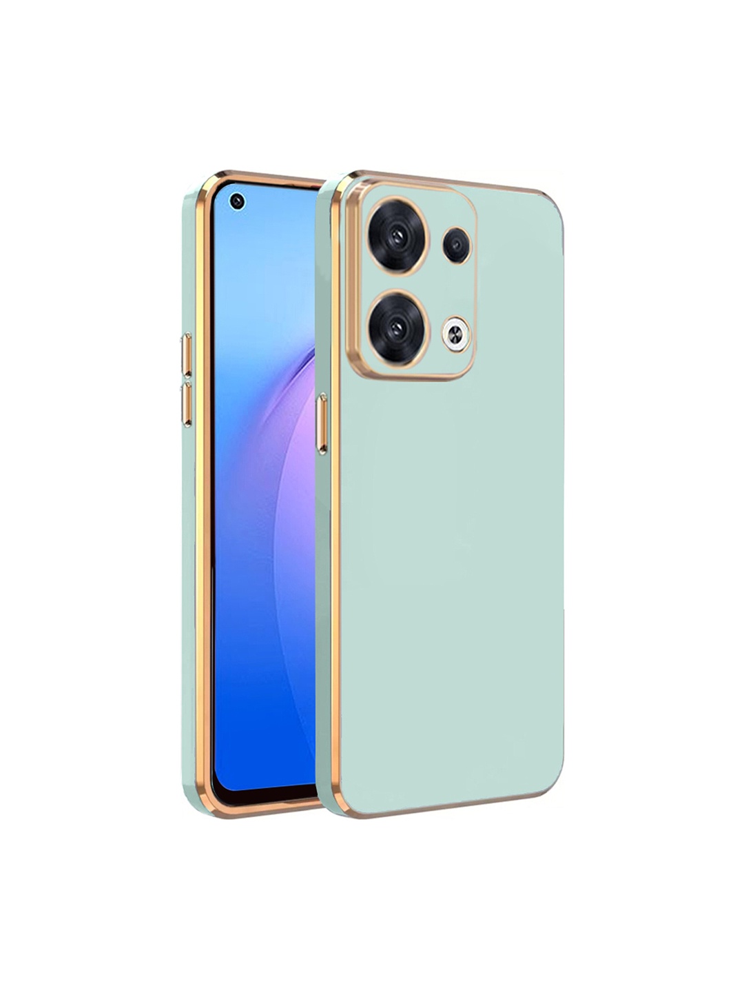 

KARWAN Electroplated Chrome 6D Oppo RENO 8 Phone Back Cover, Green
