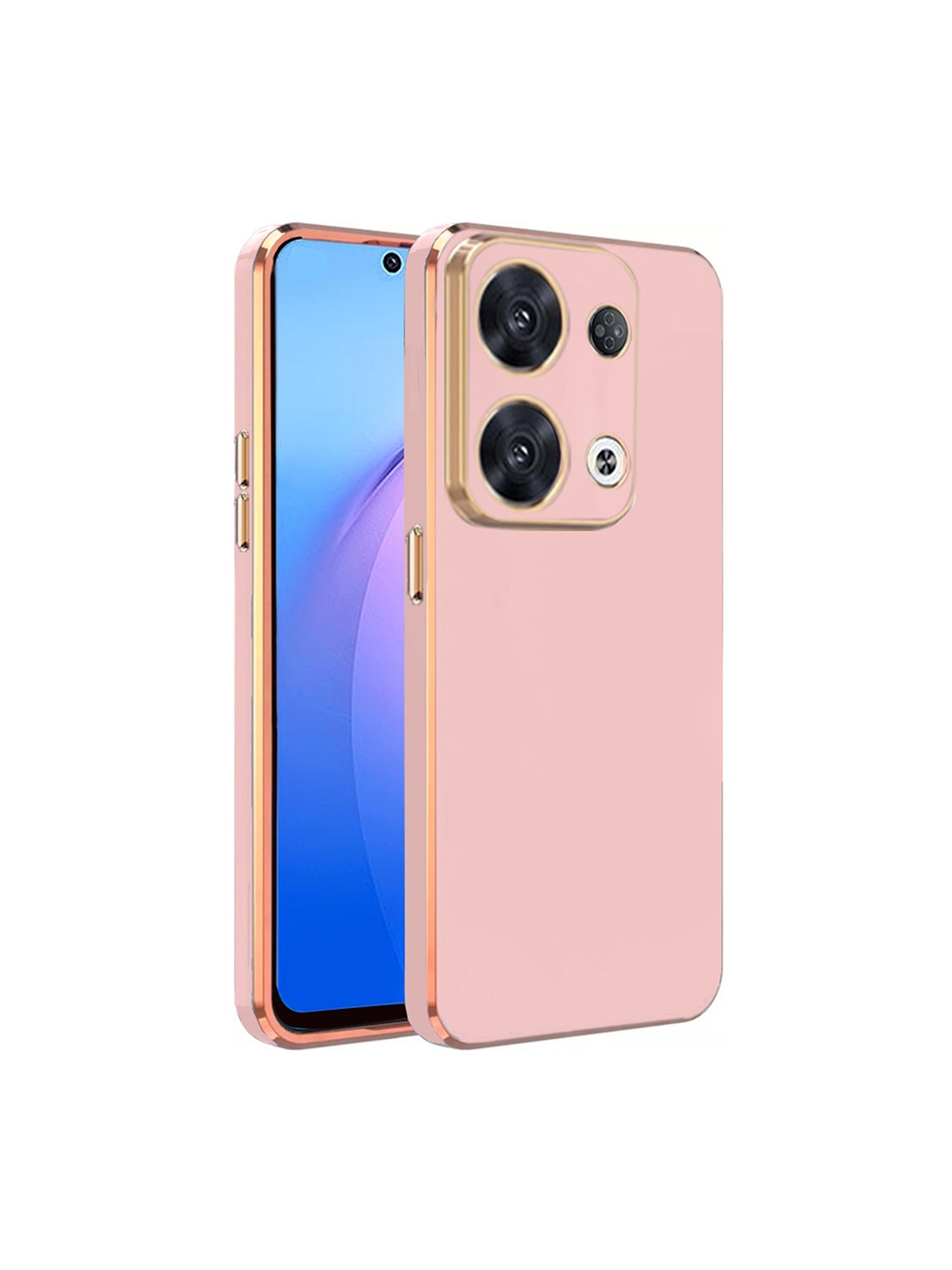 

Karwan Electroplated Chrome 6D Oppo Reno 8 Pro Plus Phone Back Cover, Pink
