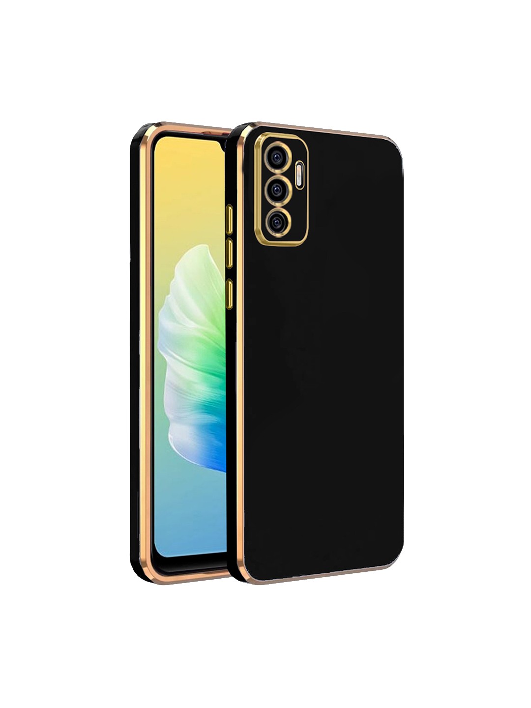 

Karwan Electroplated Chrome 6D Vivo S10E 5G Phone Back Cover, Black