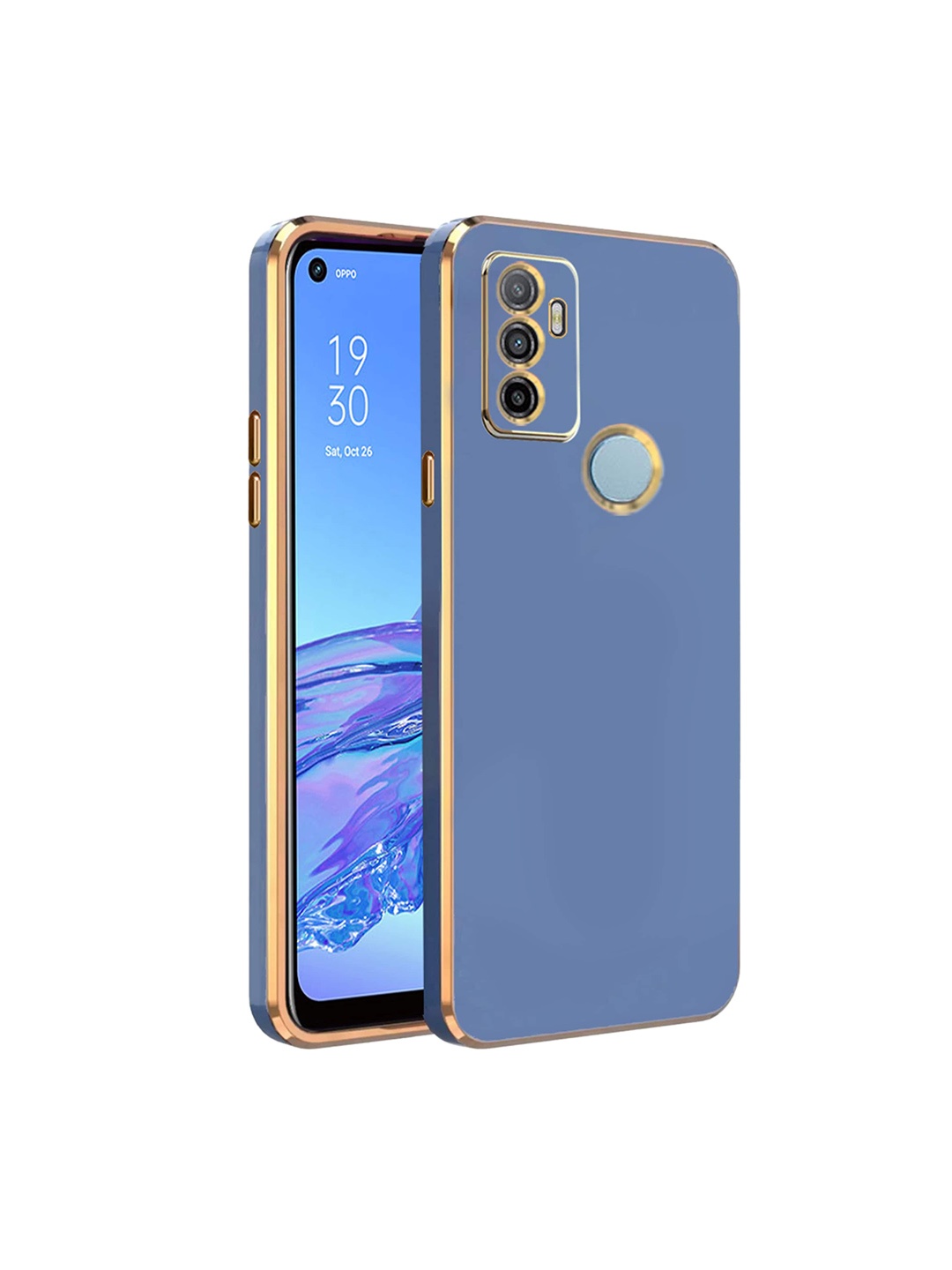 

Karwan Electroplated Chrome 6D Oppo A53 2020 Phone Back Cover, Blue