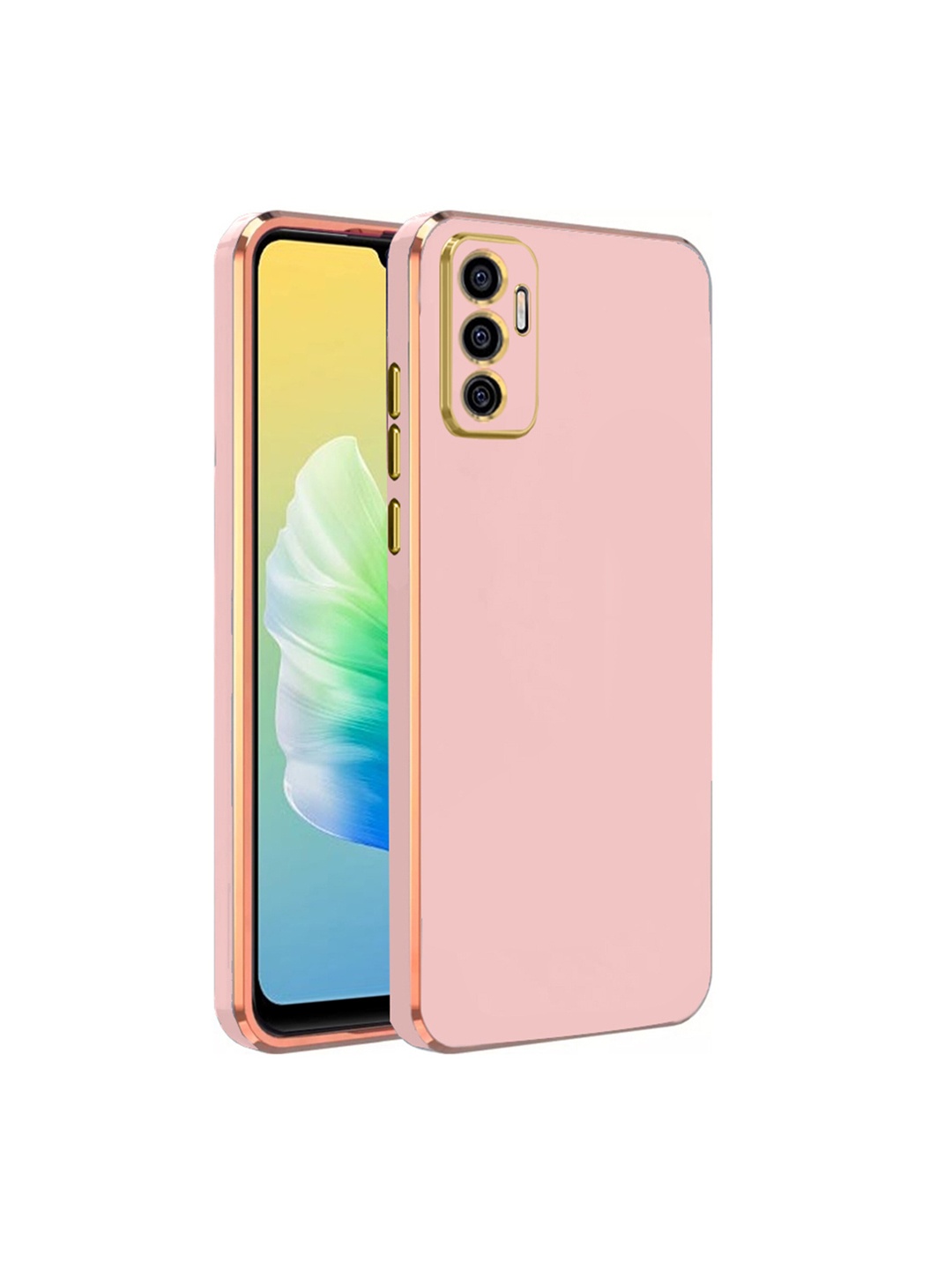 

KARWAN Electroplated Chrome 6D Vivo S10E 5G Phone Back Cover, Pink