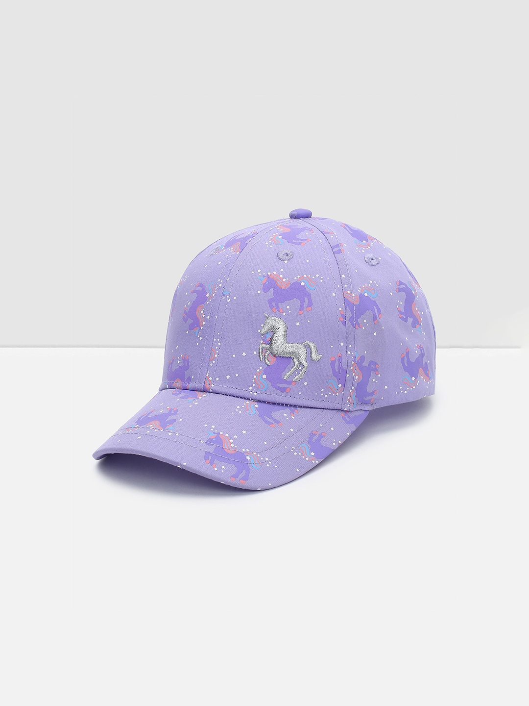 

max Girls Printed Pure Cotton Baseball Cap, Lavender