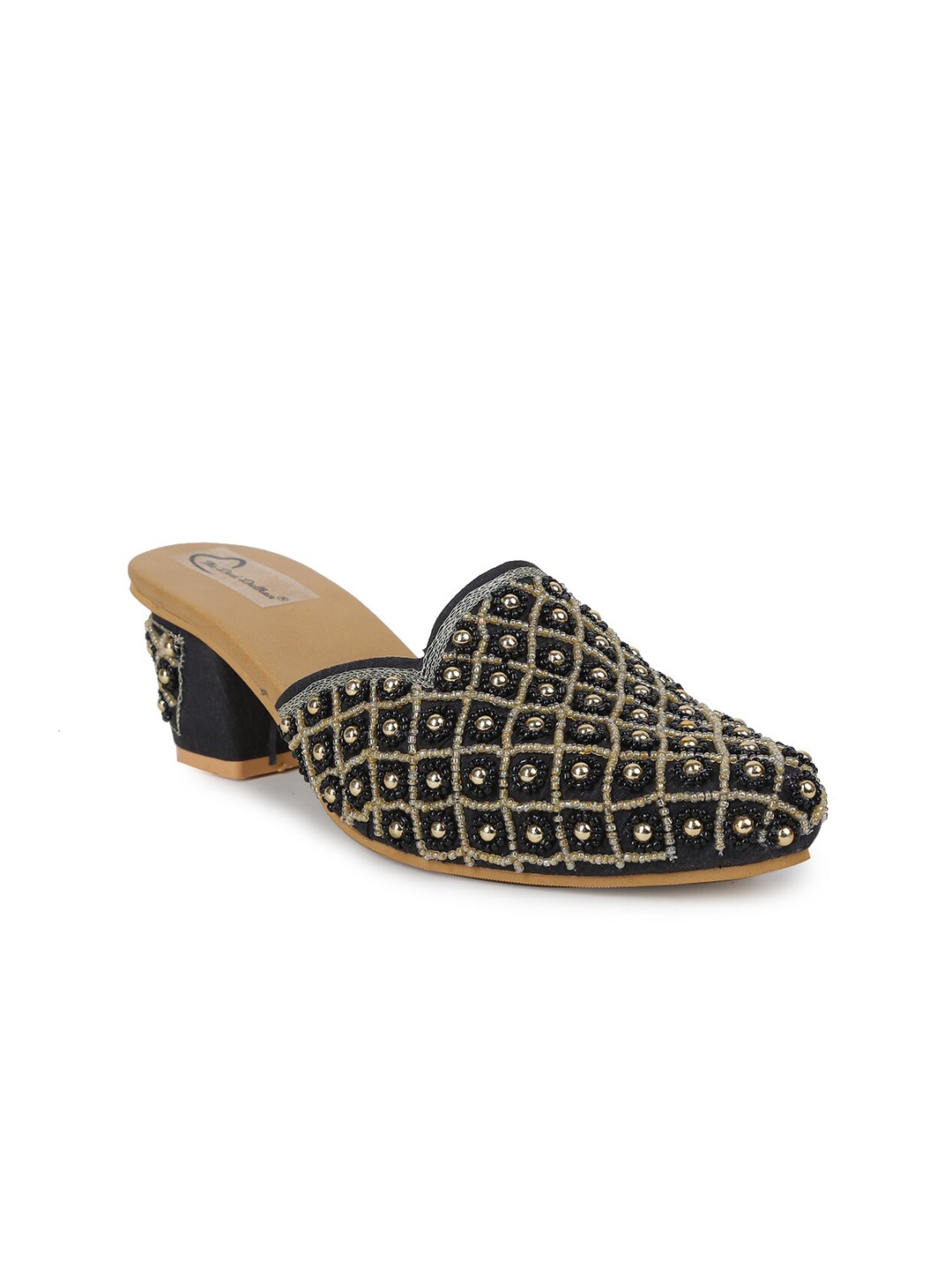 

The Desi Dulhan Women Ethnic Block Mules, Black