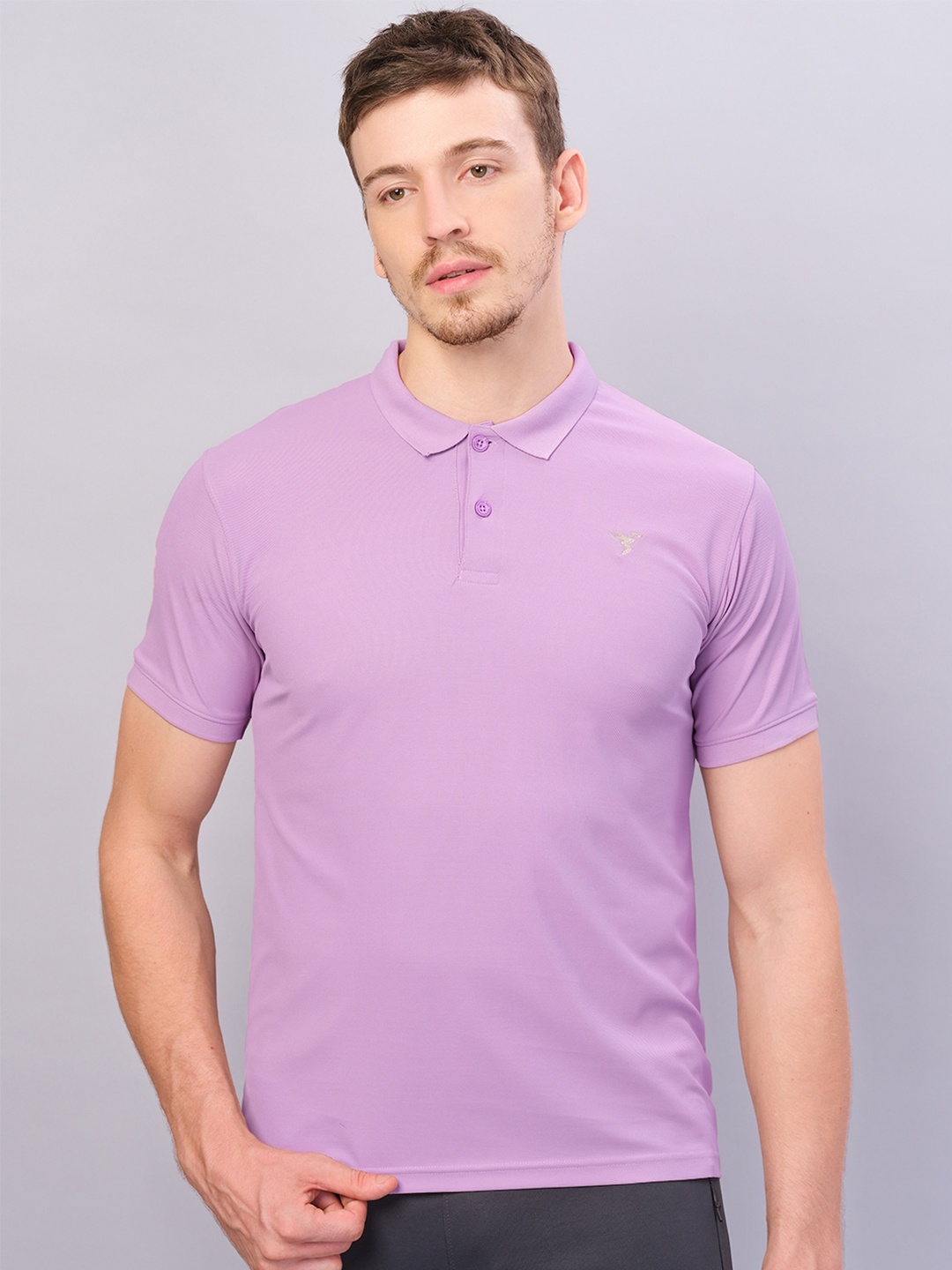 

Technosport Men Active Slim Fit Polo T-shirt, Lavender