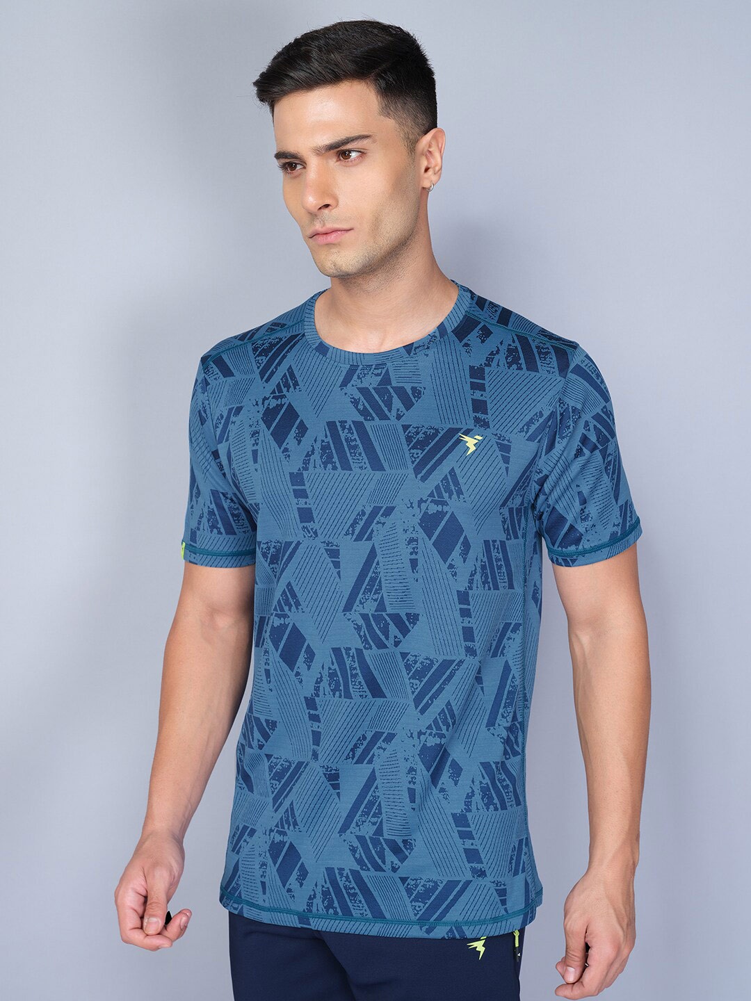

Technosport Men Abstract Printed Antimicrobial Active T-shirt, Teal