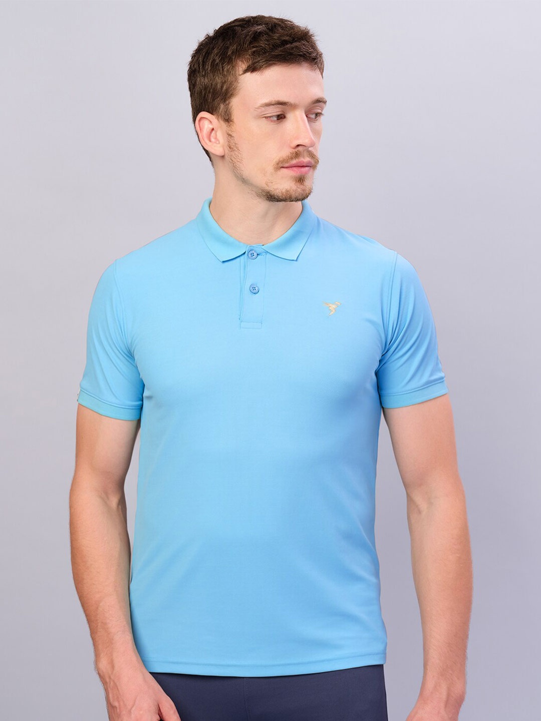 Technosport Men Active Slim Fit Polo T-shirt, Blue