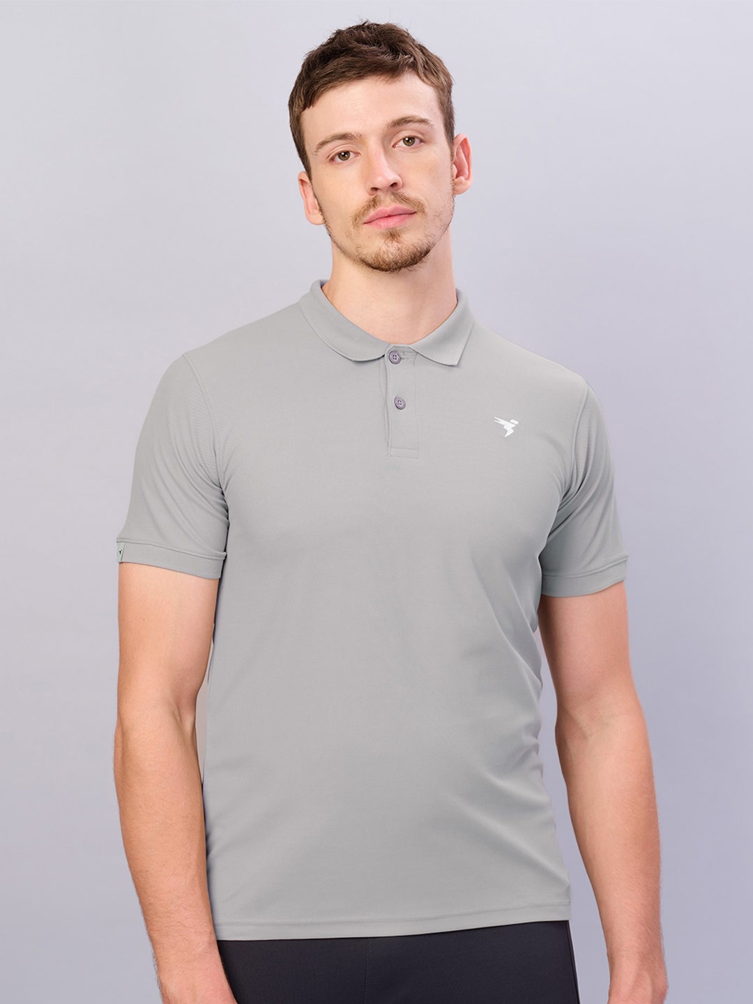

Technosport Men Antimicrobial Polo Active T-shirt, Grey