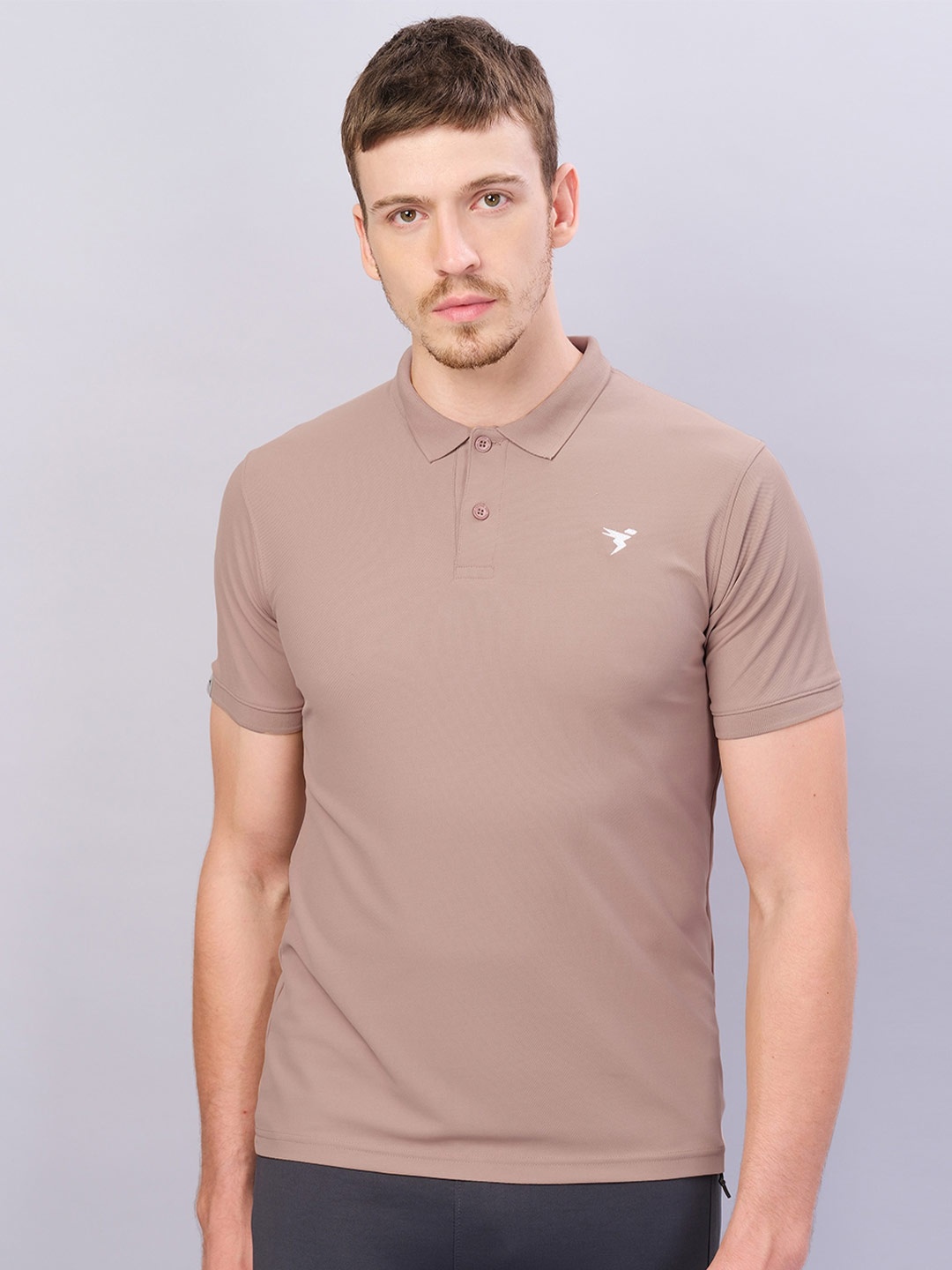 

Technosport Polo Collar Antimicrobial Active T-shirt, Brown