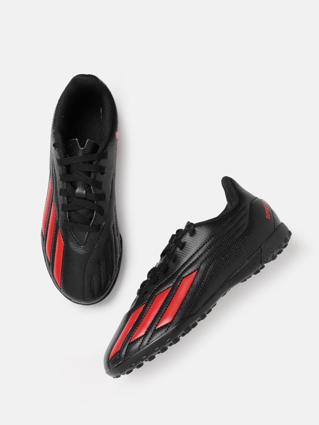 

ADIDAS Boys Striped Detail Deportivo II TF J Football Shoes, Black