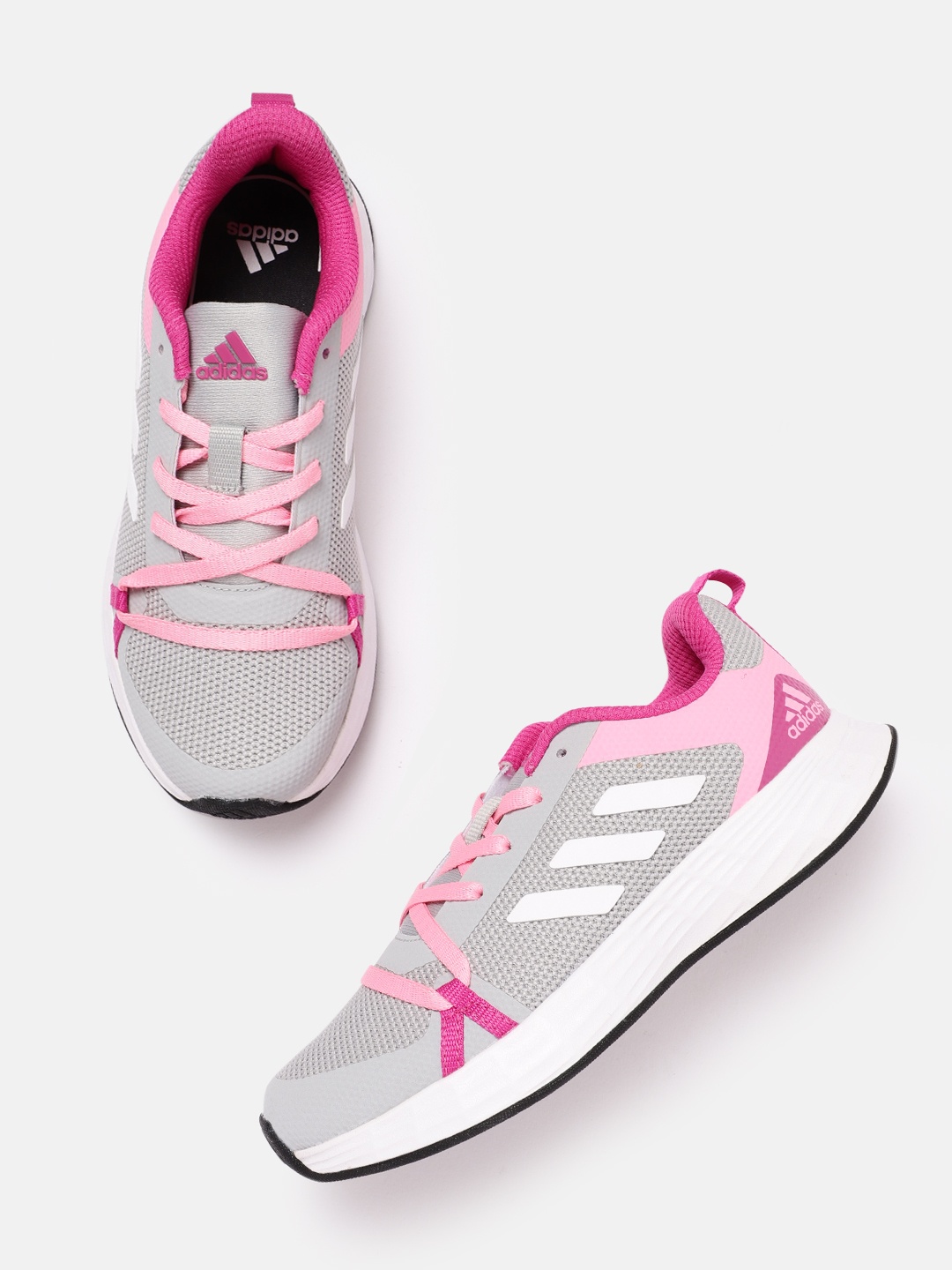 

ADIDAS Kids Woven Design Volant Run 1.0 Running Shoes, Grey