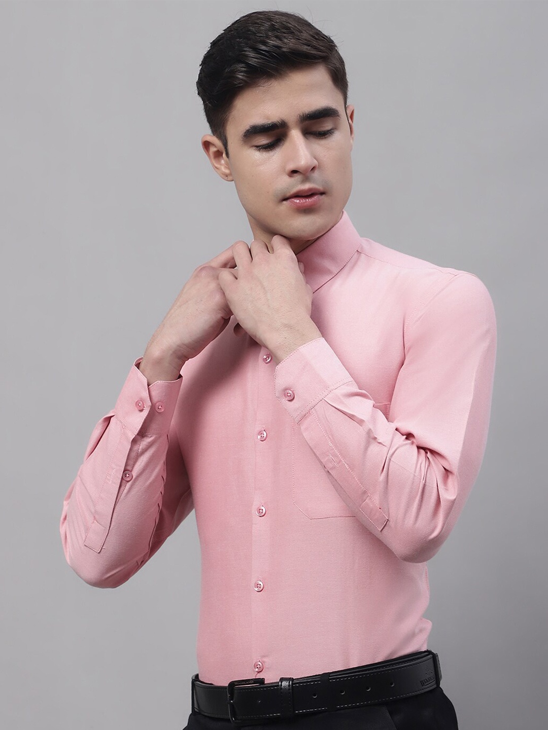 

JAINISH Men Button-Down Collar Classic Formal Cotton Shirt, Pink