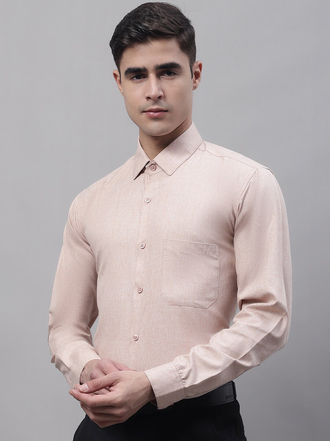 

JAINISH Men Classic Formal Cotton Shirt, Brown