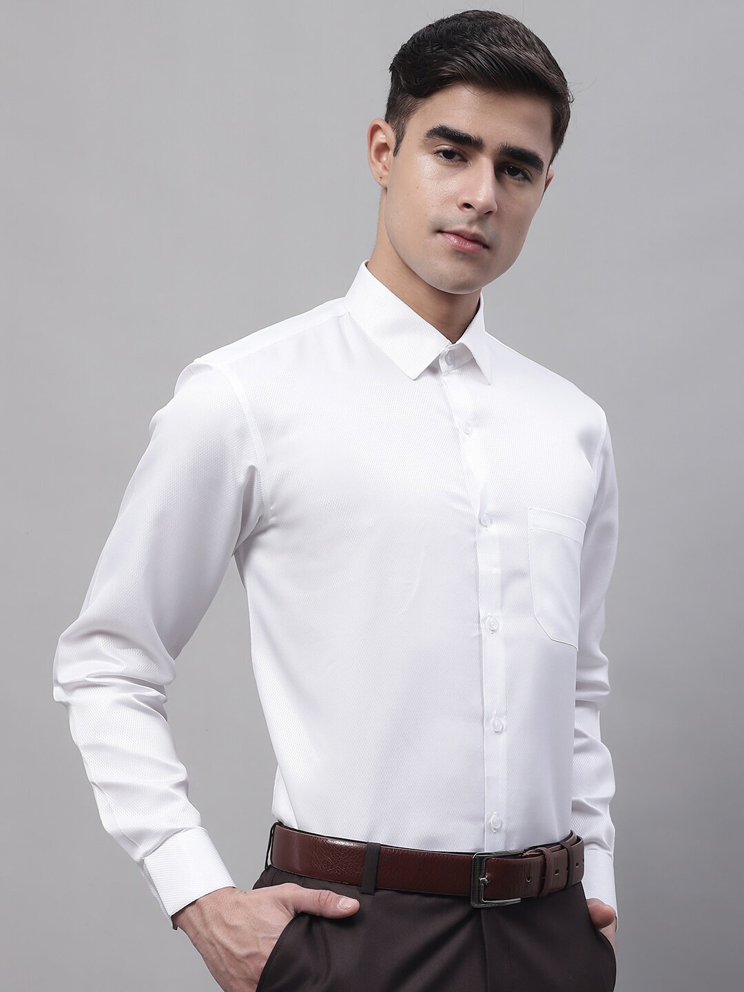 

JAINISH Spread Collar Classic Regular Fit Formal Shirt, White