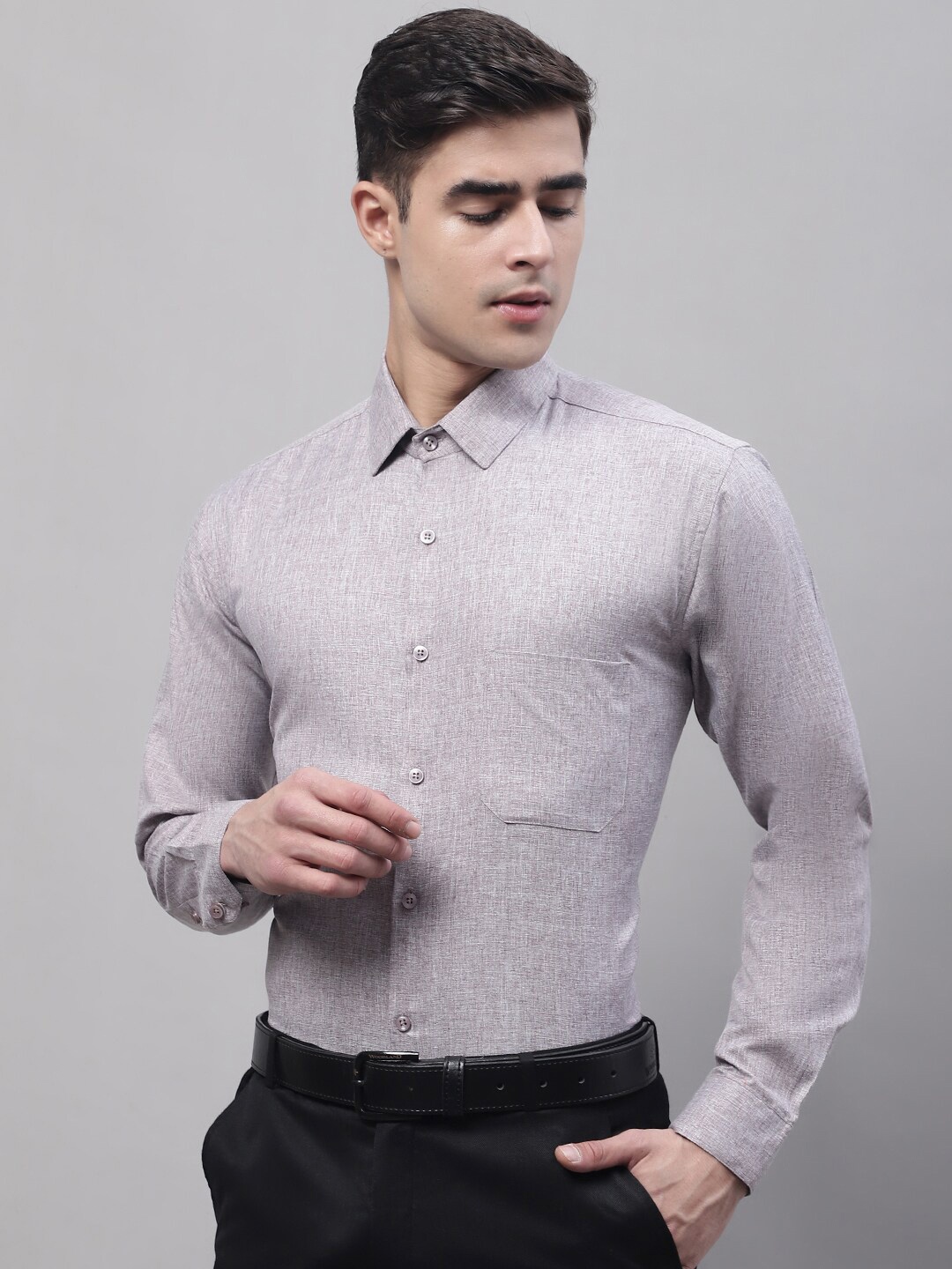 

JAINISH Classic Spread Collar Slim Fit Formal Shirt, Grey