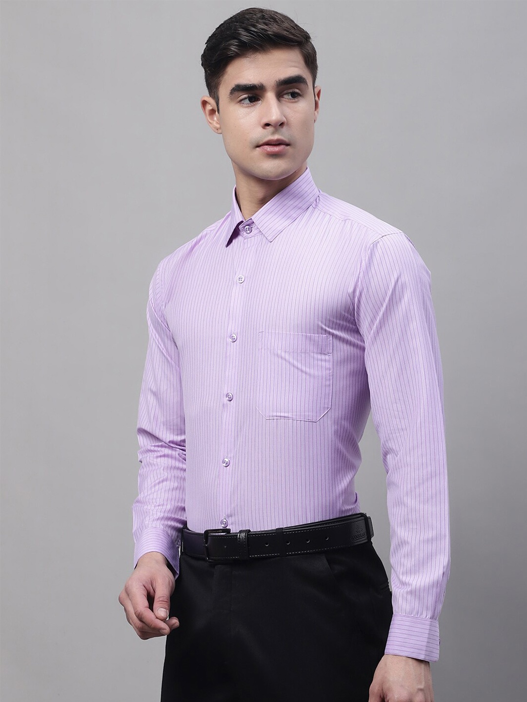 

JAINISH Men Classic Striped Formal Shirt, Purple