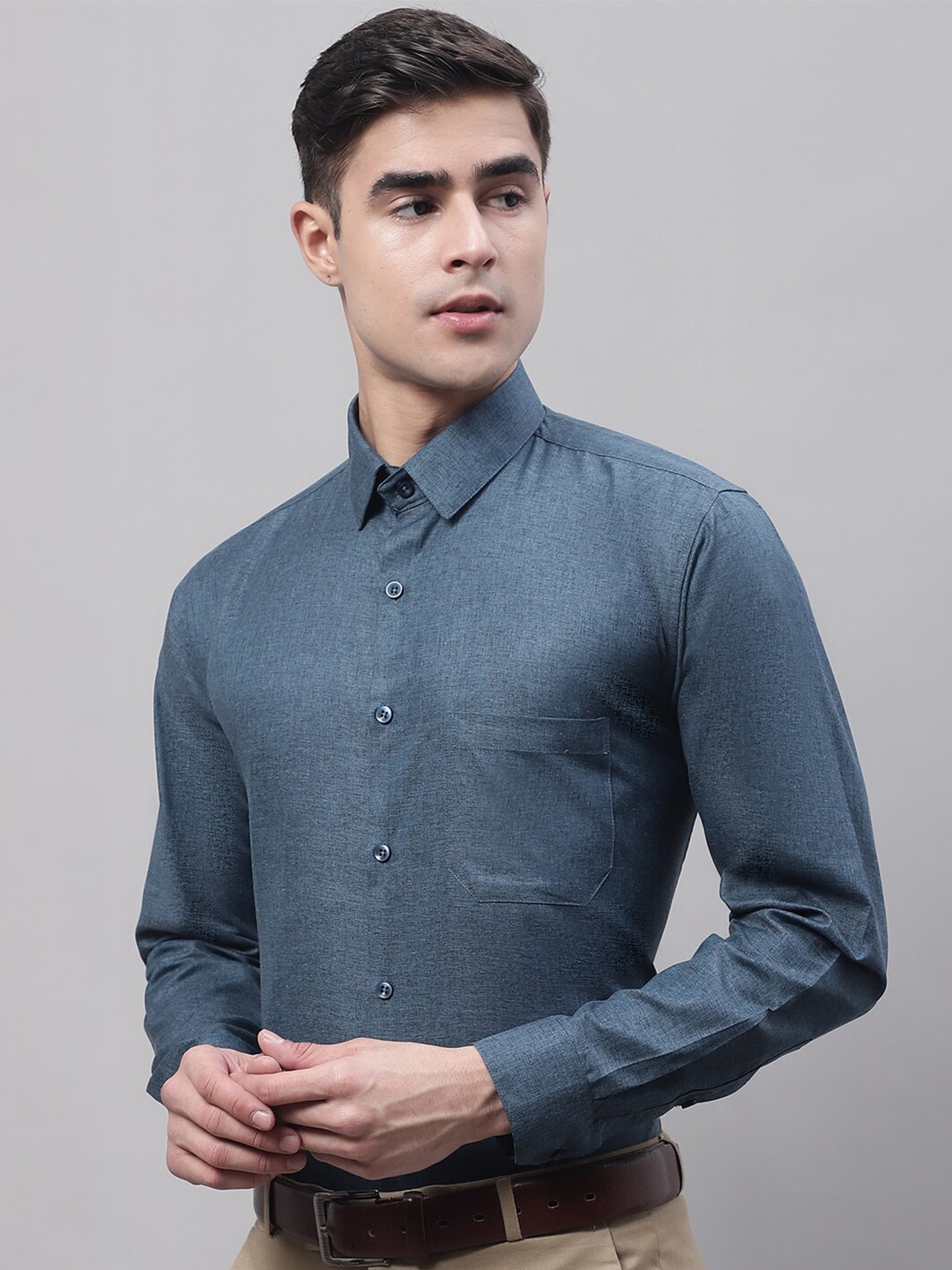 

JAINISH Men Classic Formal Shirt, Blue