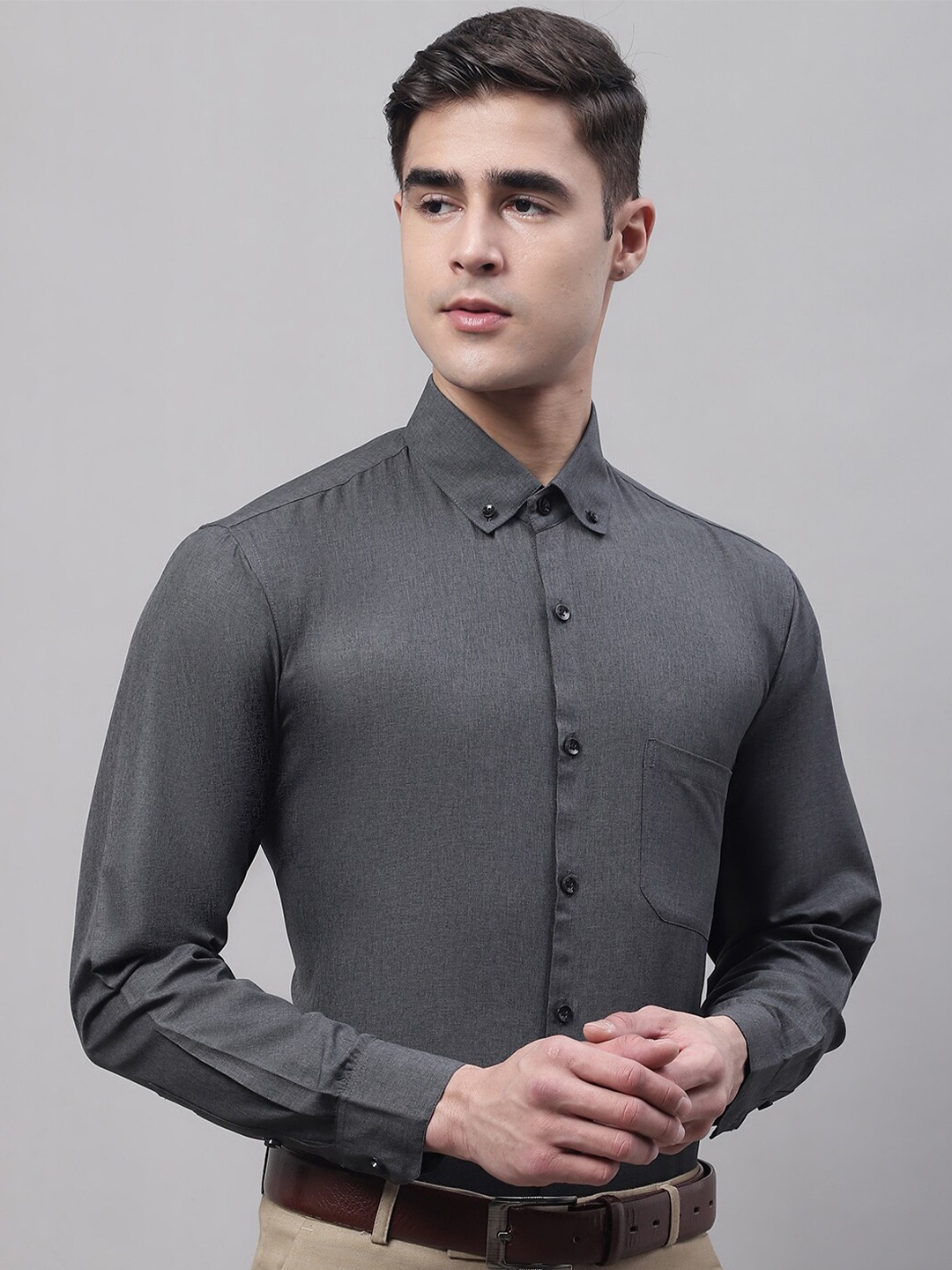 

JAINISH Men Classic Formal Shirt, Charcoal