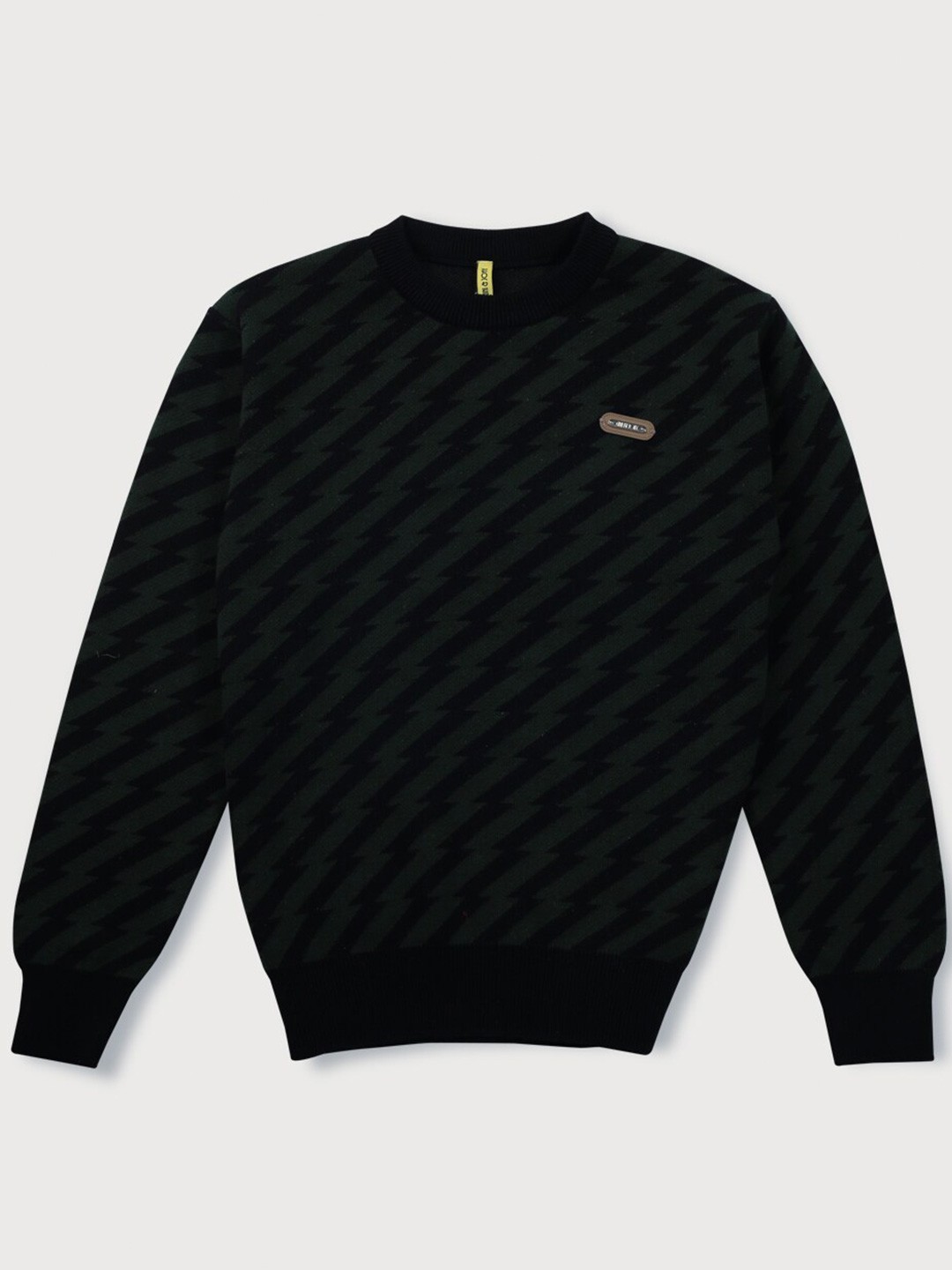 

Gini and Jony Boys Printed Printed Wool Pullover Sweater, Black
