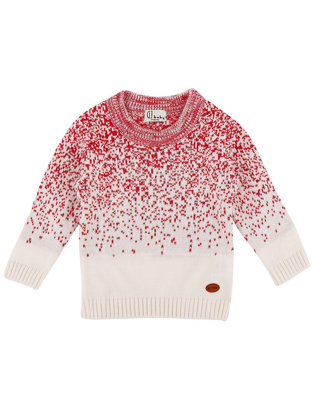 

Gini and Jony Girls Abstract Printed Pullover Wool Sweater, White