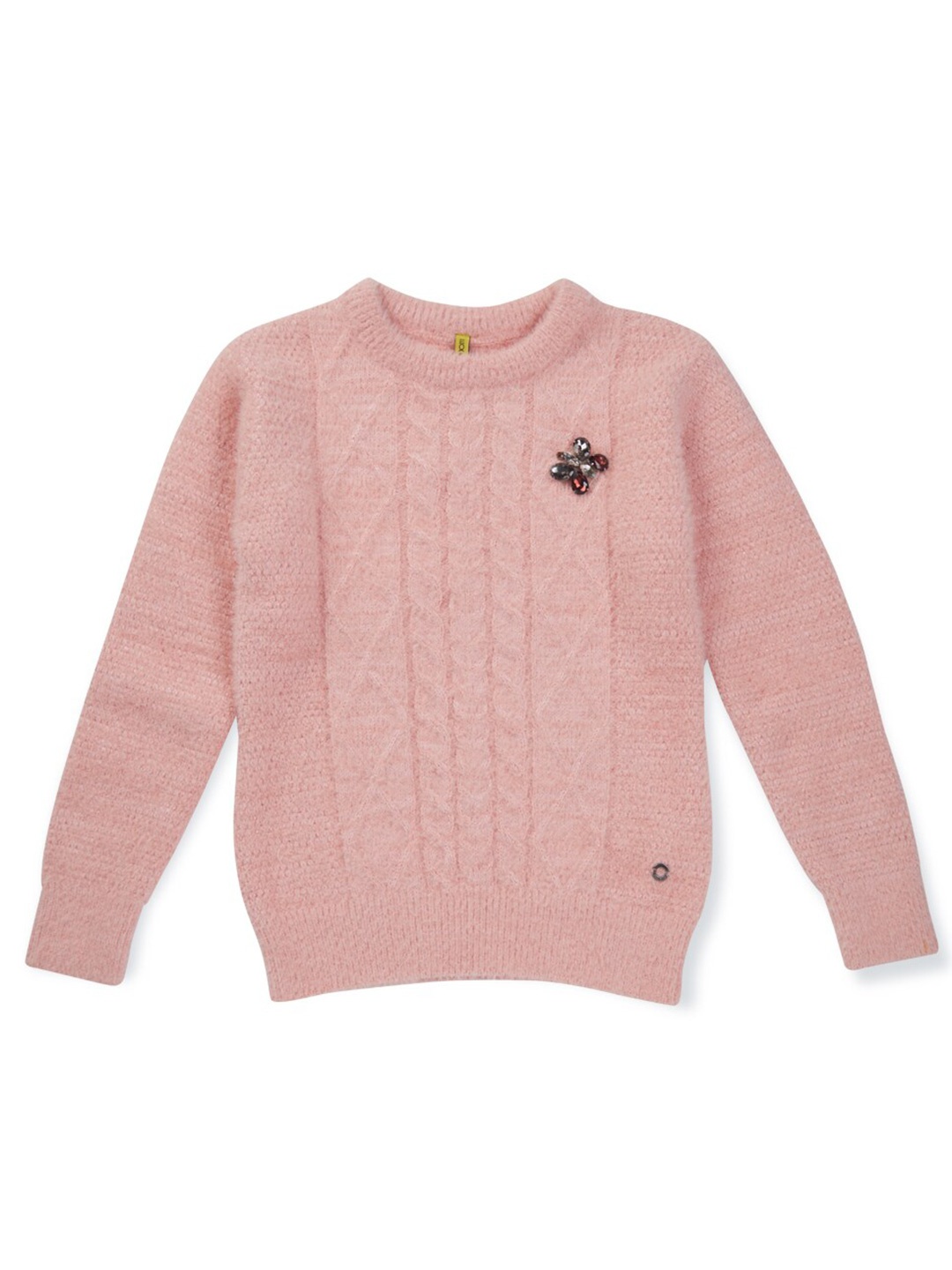 

Gini and Jony Girls Cable Knit Pullover Wool Sweater, Peach