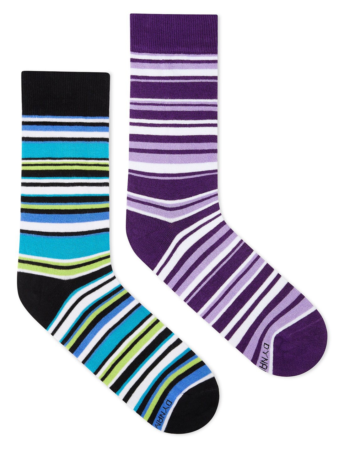 

Dynamocks Pack Of 2 Striped Calf-Length Socks, Green