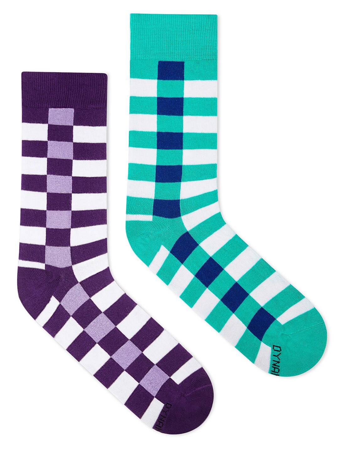 

Dynamocks Pack Of 2 Checked Calf Length Socks, Purple