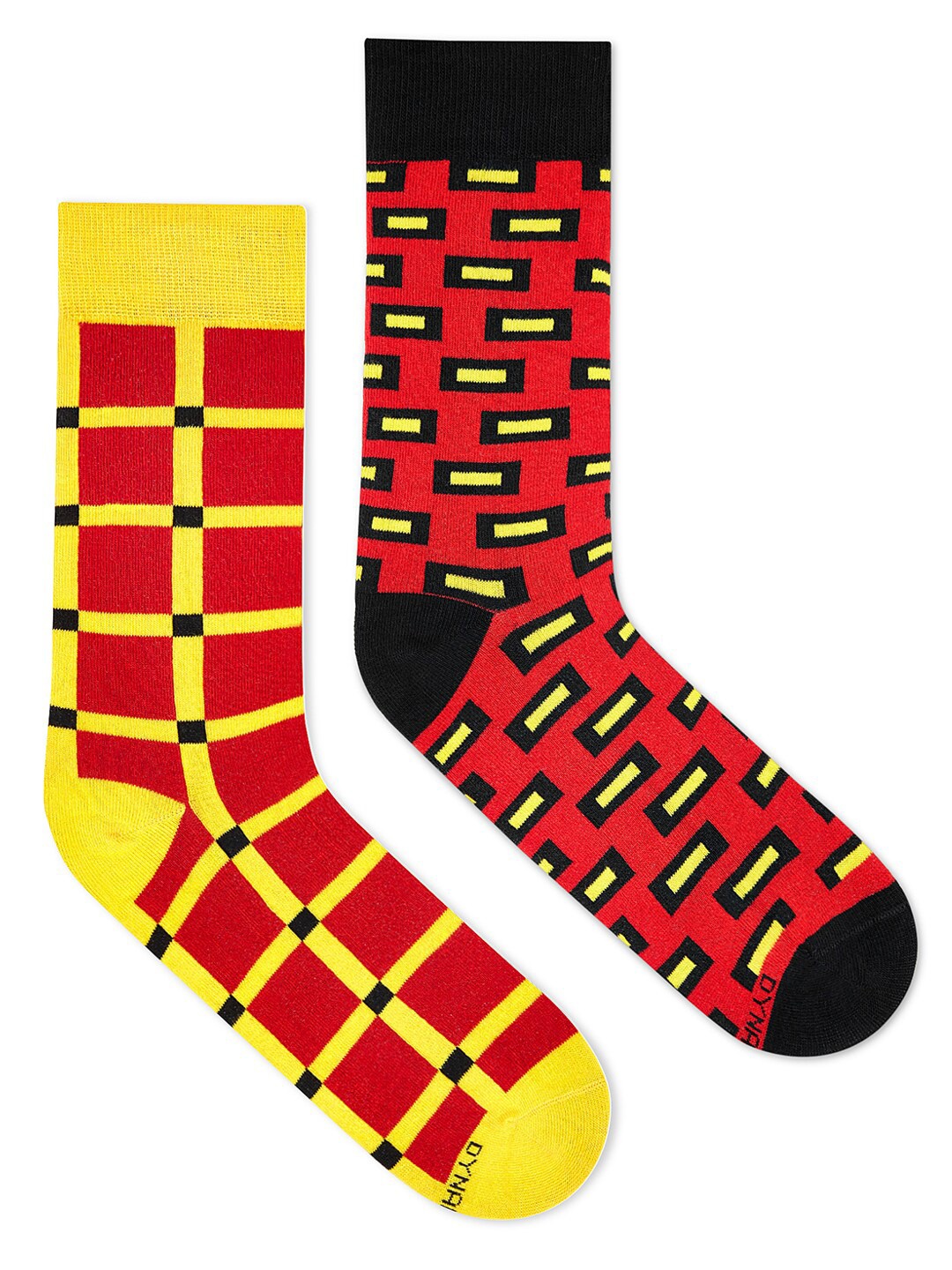 

Dynamocks Pack Of 2 Patterned Calf-Length Socks, Red