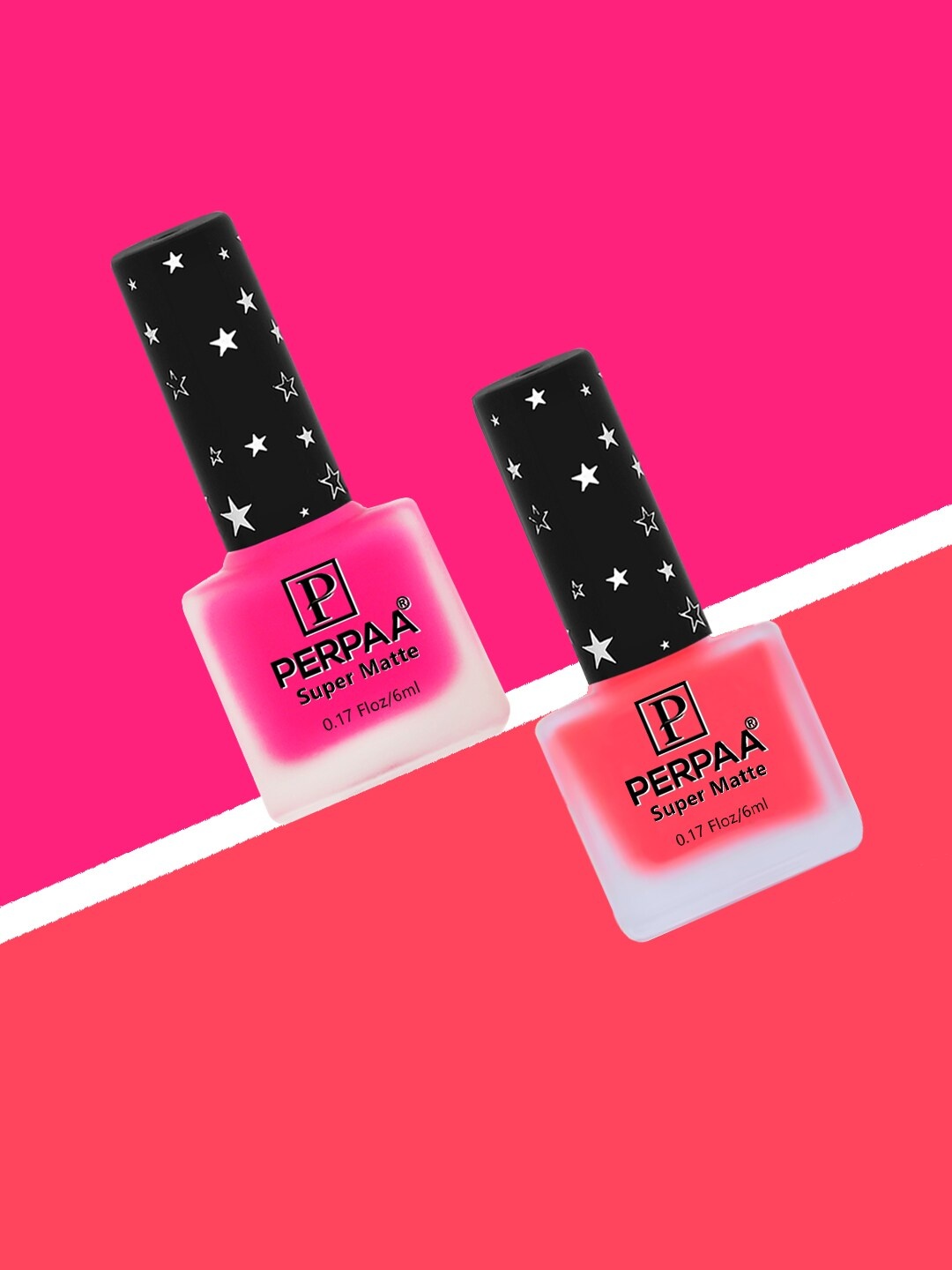 

PERPAA Set of 2 Super Matte Long Lasting & Quick-Dry Nail Polish - 6 ml each, Pink