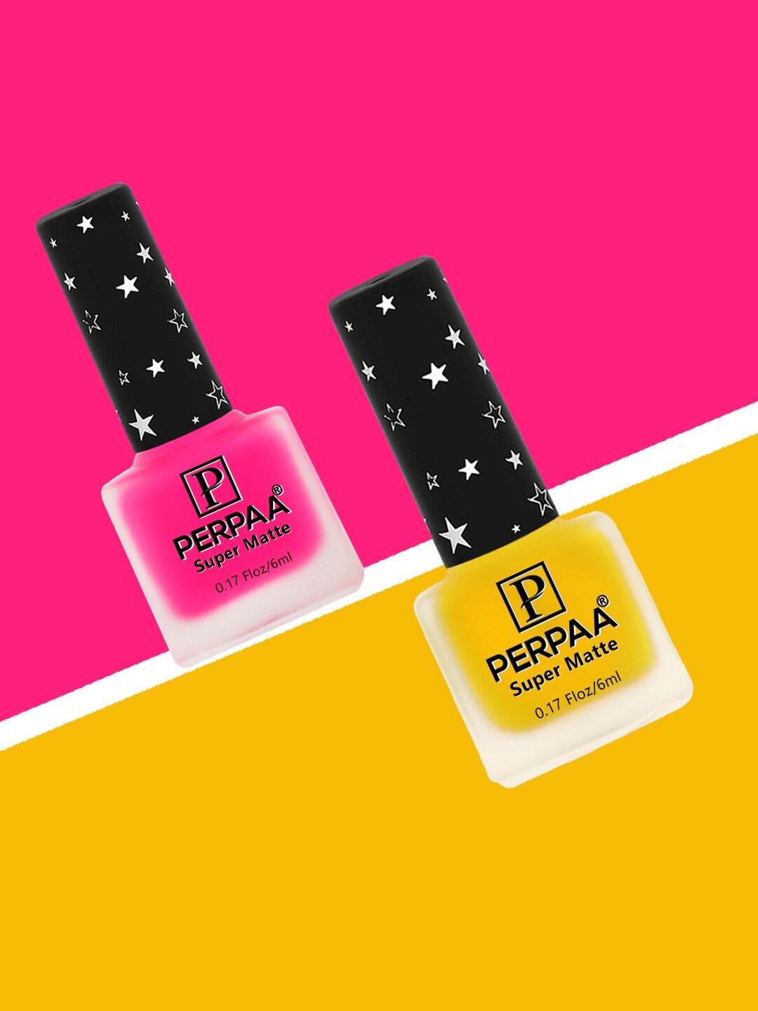

PERPAA Set of 2 Super Matte Long Lasting & Quick-Dry Nail Polish - 6 ml each, Yellow