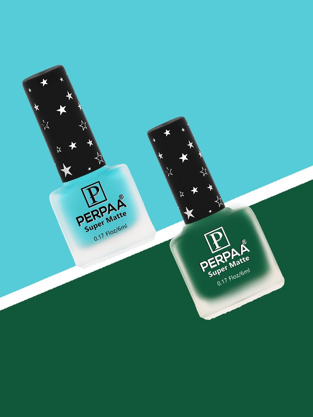 

PERPAA Set of 2 Super Matte Long Lasting & Quick-Dry Nail Polish - 6 ml each, Green
