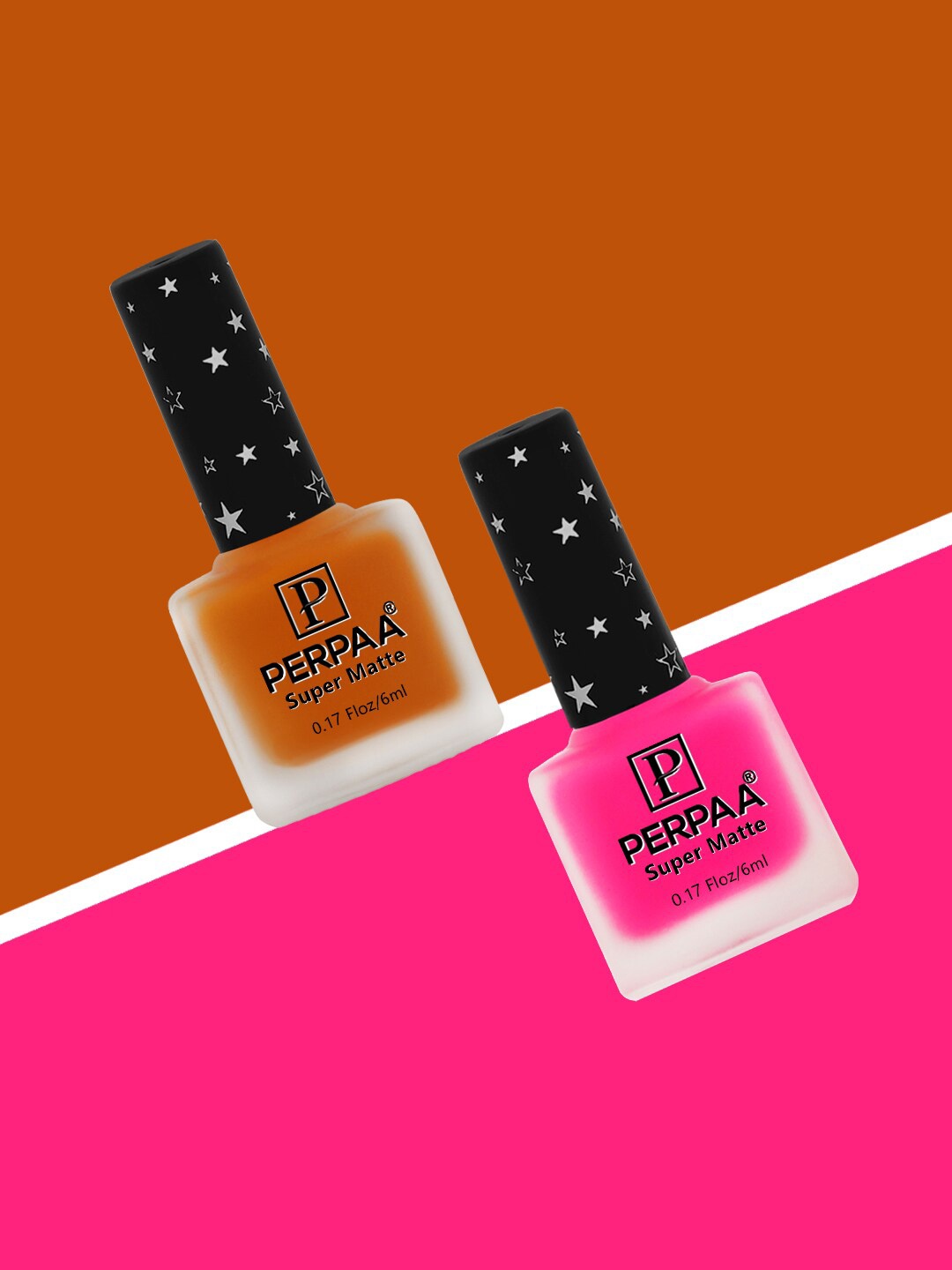 

PERPAA Set of 2 Super Matte Long Lasting & Quick-Dry Nail Polish - 6 ml each, Rust