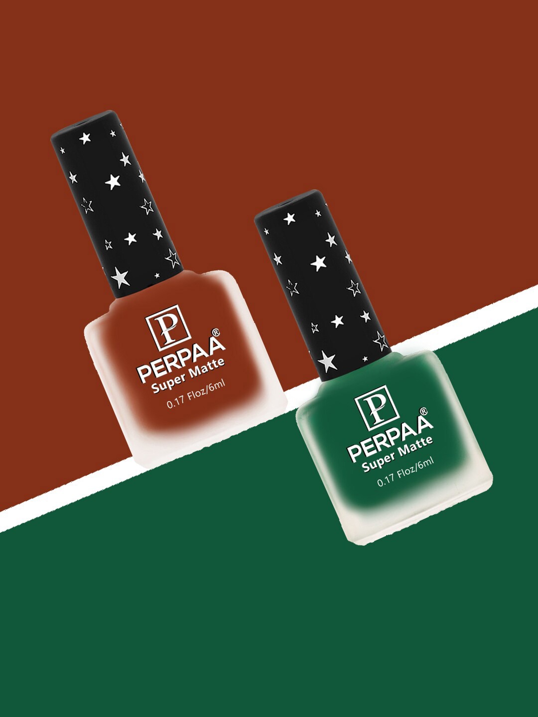 

PERPAA Set of 2 Super Matte Long Lasting & Quick-Dry Nail Polish - 6 ml each, Green