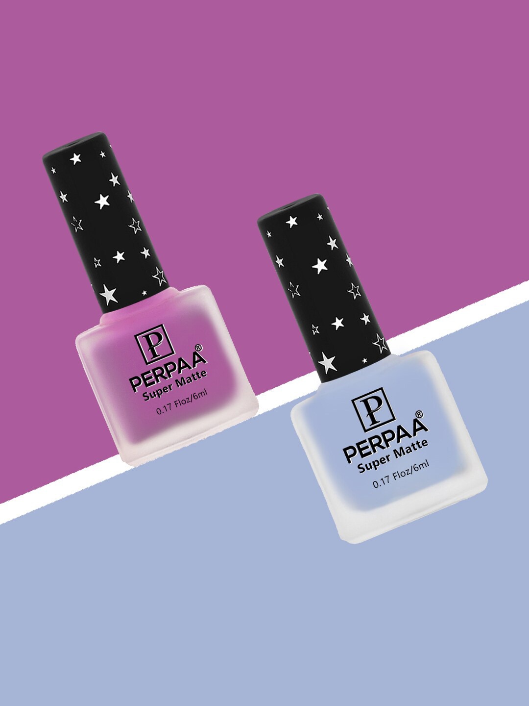 

PERPAA Set of 2 Super Matte Long Lasting & Quick-Dry Nail Polish - 6 ml each, Violet