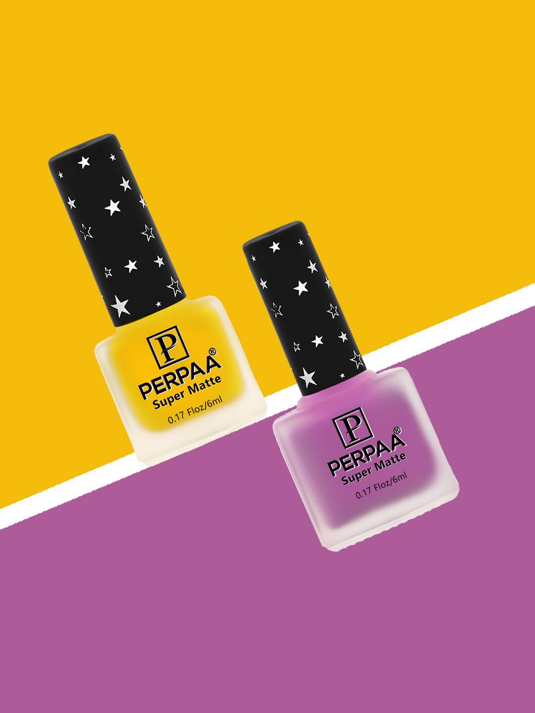 

PERPAA Set of 2 Super Matte Long Lasting & Quick-Dry Nail Polish - 6 ml each, Violet