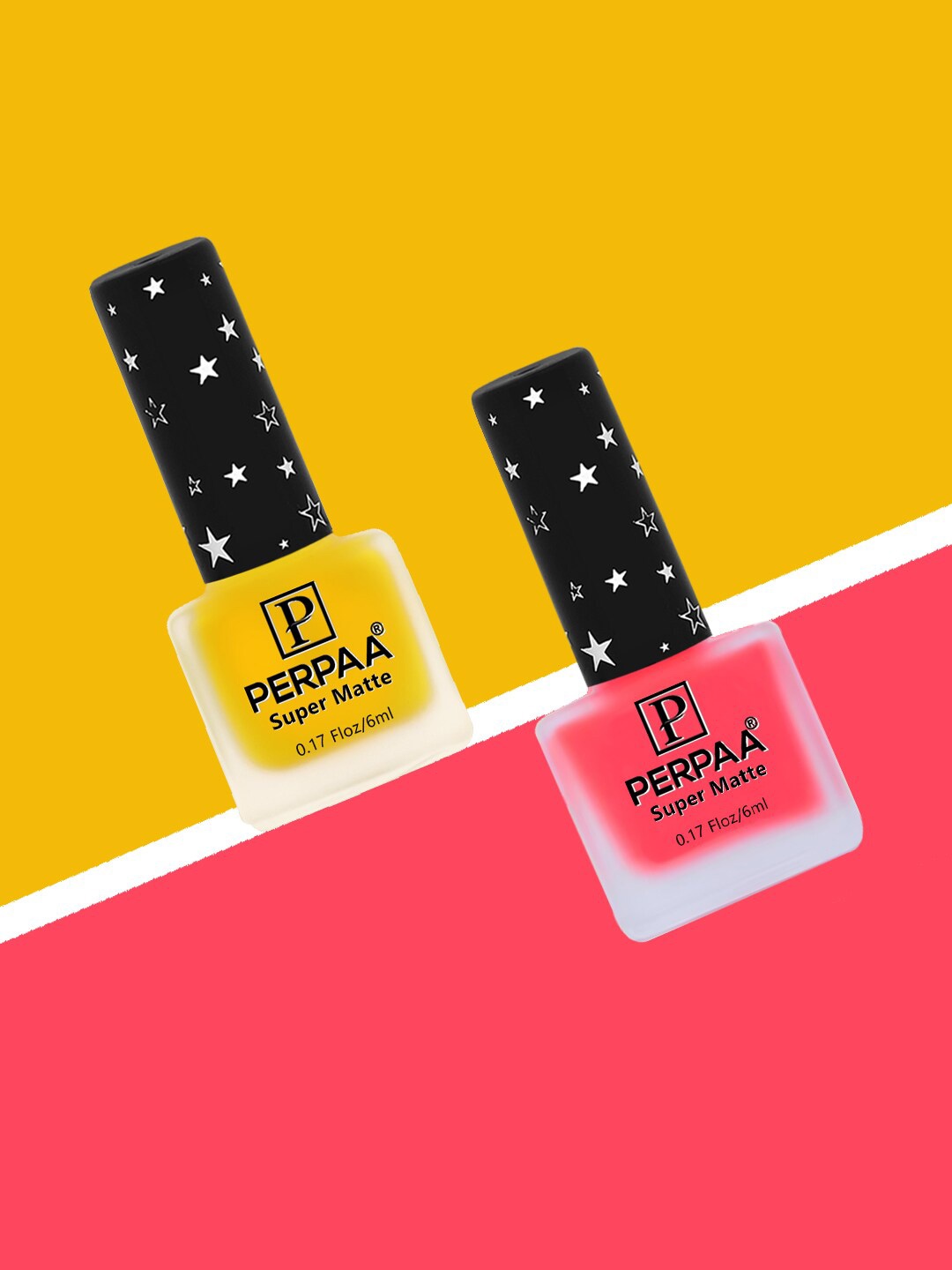 

PERPAA Set Of 2 Super Matte Quick-Dry & Long Lasting Nail Polish - 6 ml Each, Yellow