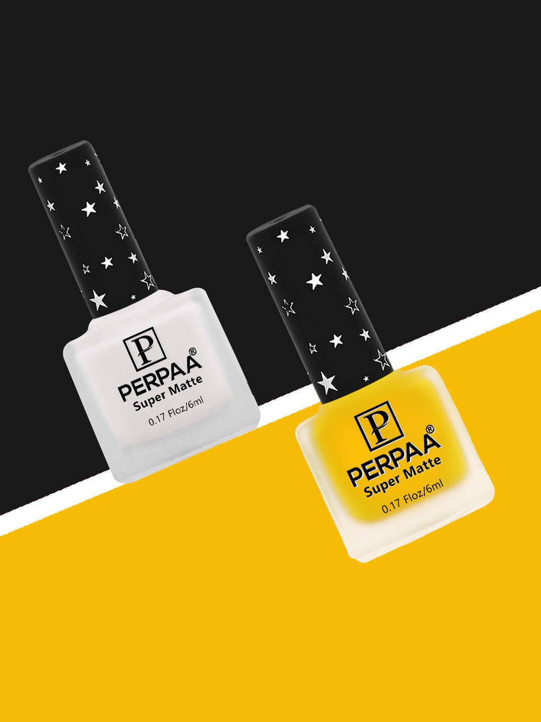 

PERPAA Set Of 2 Super Matte Quick-Dry & Long Lasting Nail Polish - 6 ml Each, Yellow