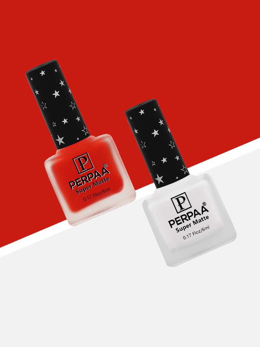 

PERPAA Set Of 2 Super Matte Quick-Dry & Long Lasting Nail Polish - 6 ml Each, Red