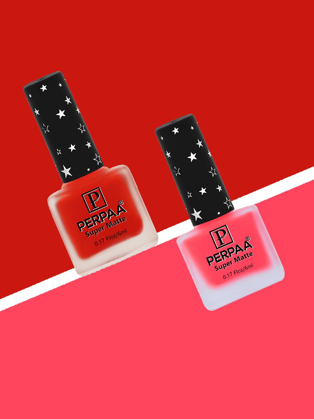 

PERPAA Set Of 2 Super Matte Quick-Dry & Long Lasting Nail Polish - 6 ml Each, Red